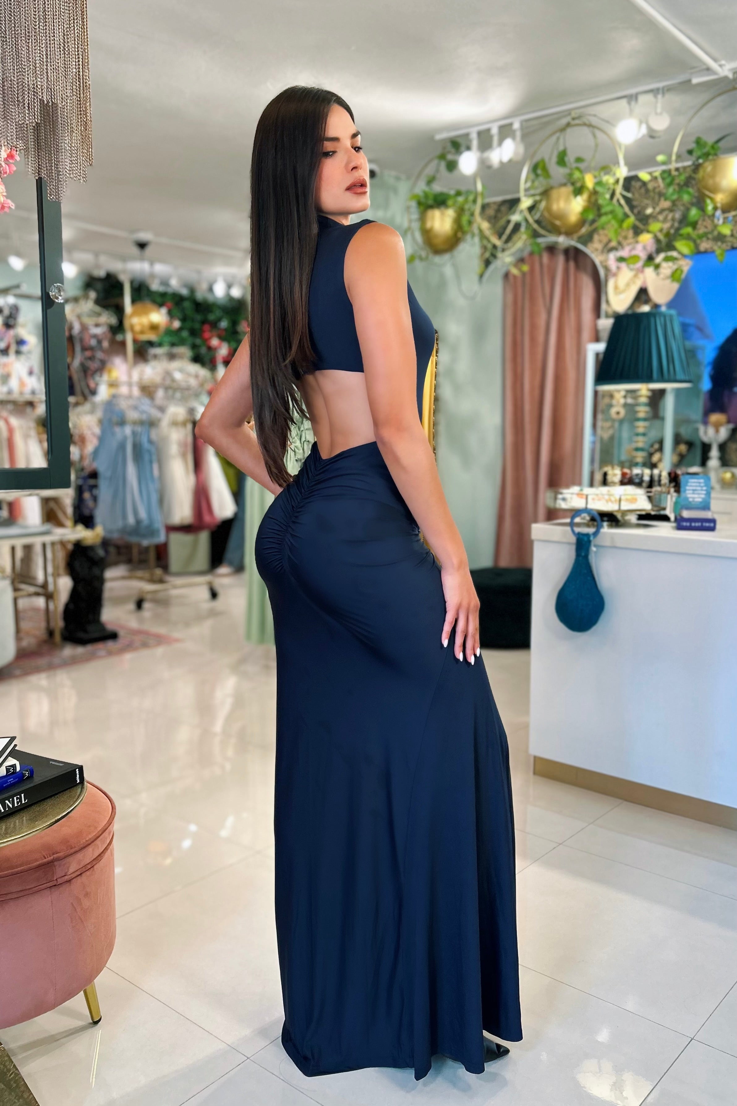 NELLA NAVY LONG DRESS