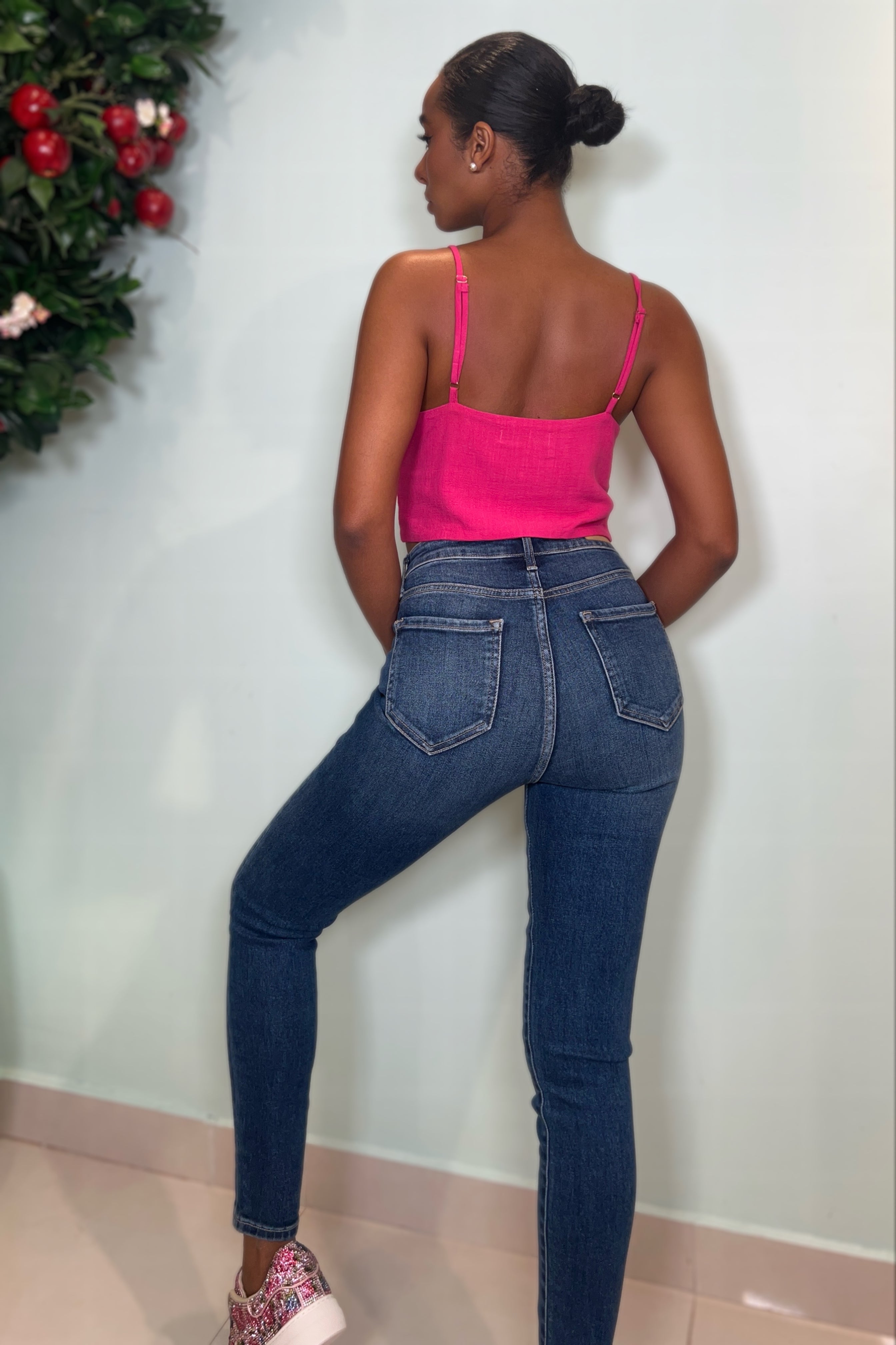 HIGH RISE SKINNY-MEDIUM DENIM