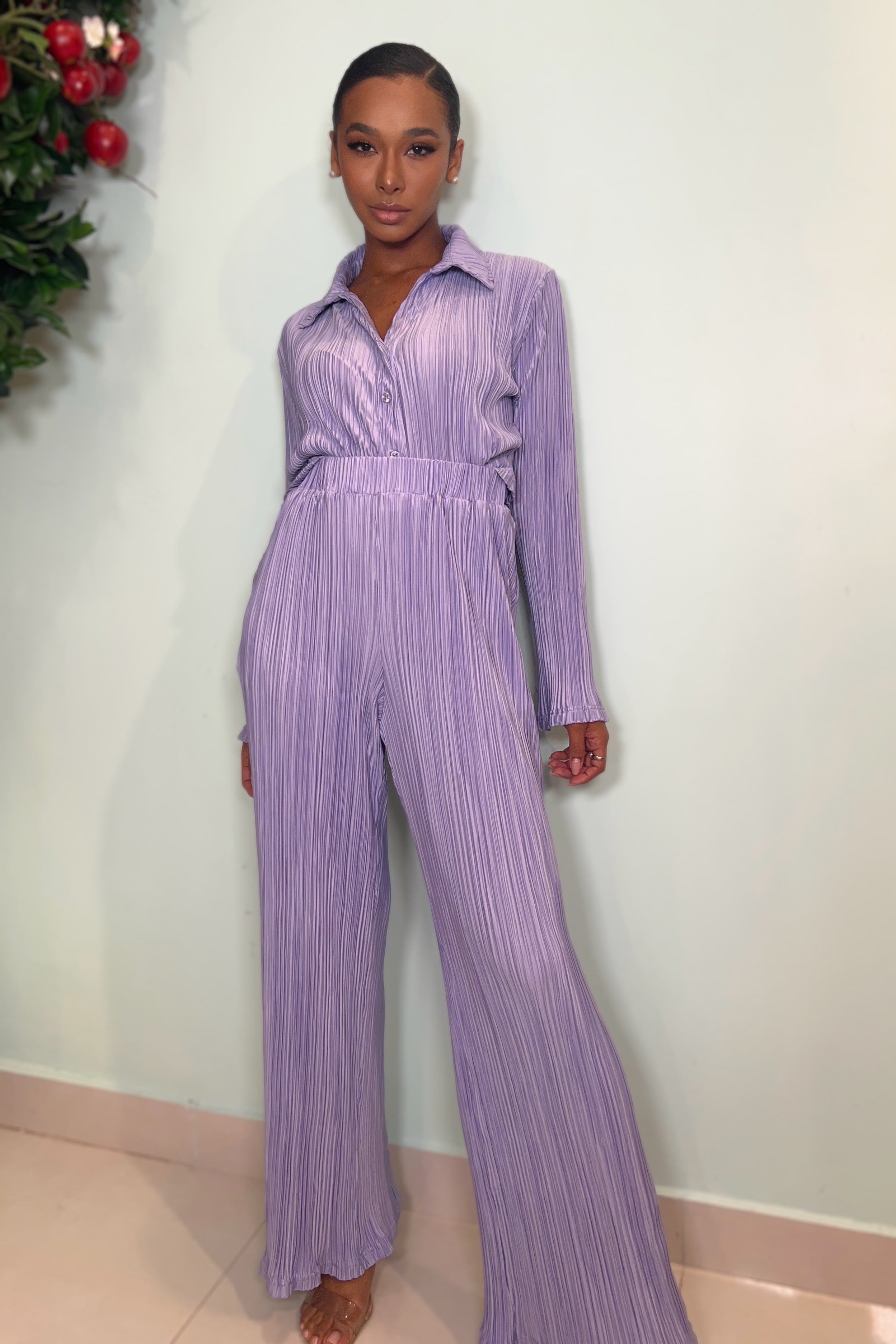 LAVENDY SATIN SET