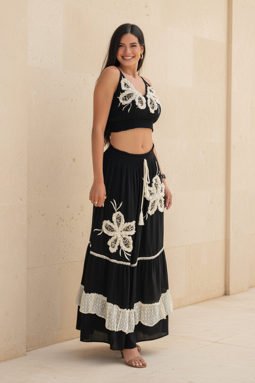 MARSAI BLACK SKIRT SET