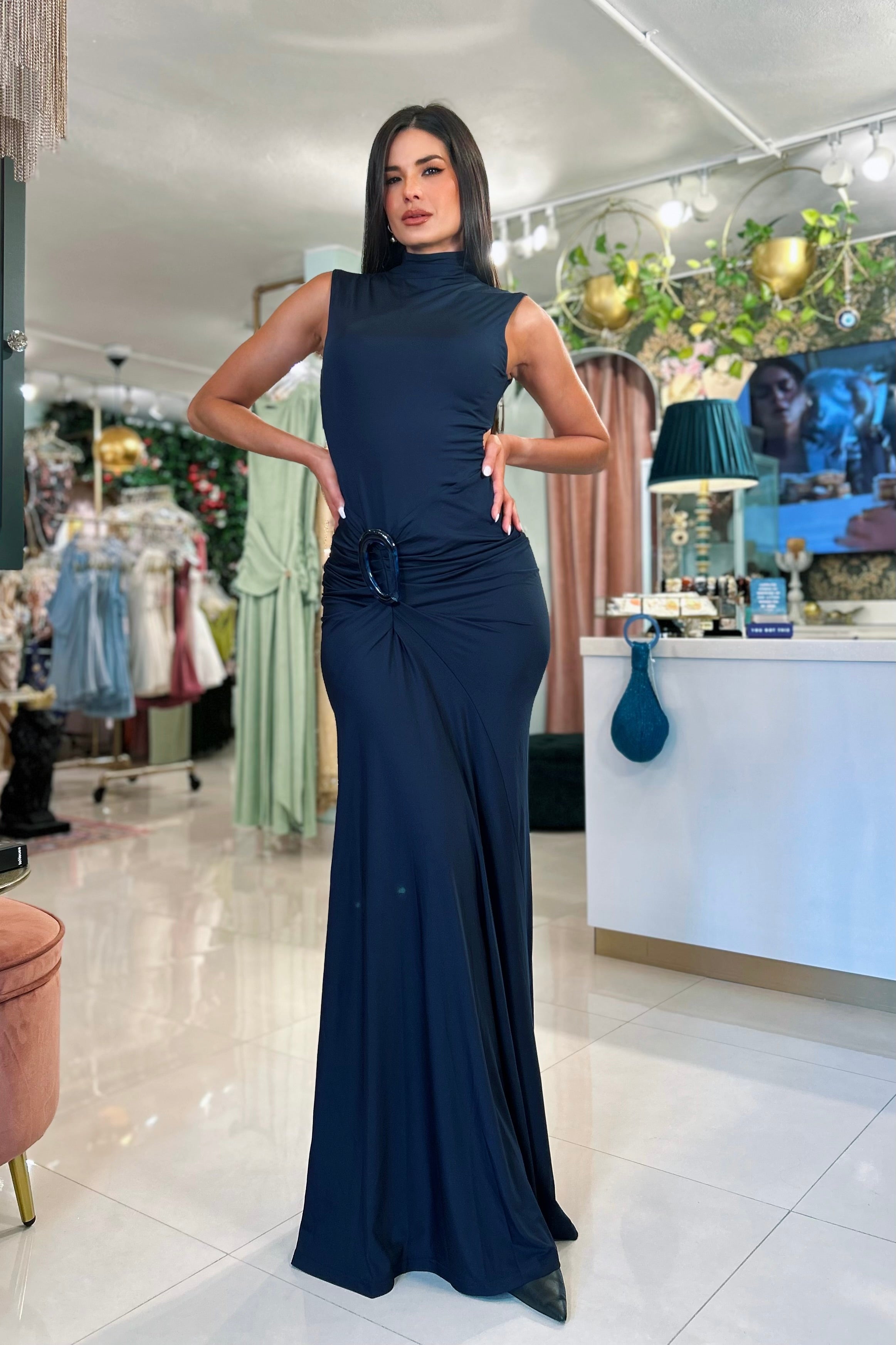 NELLA NAVY LONG DRESS