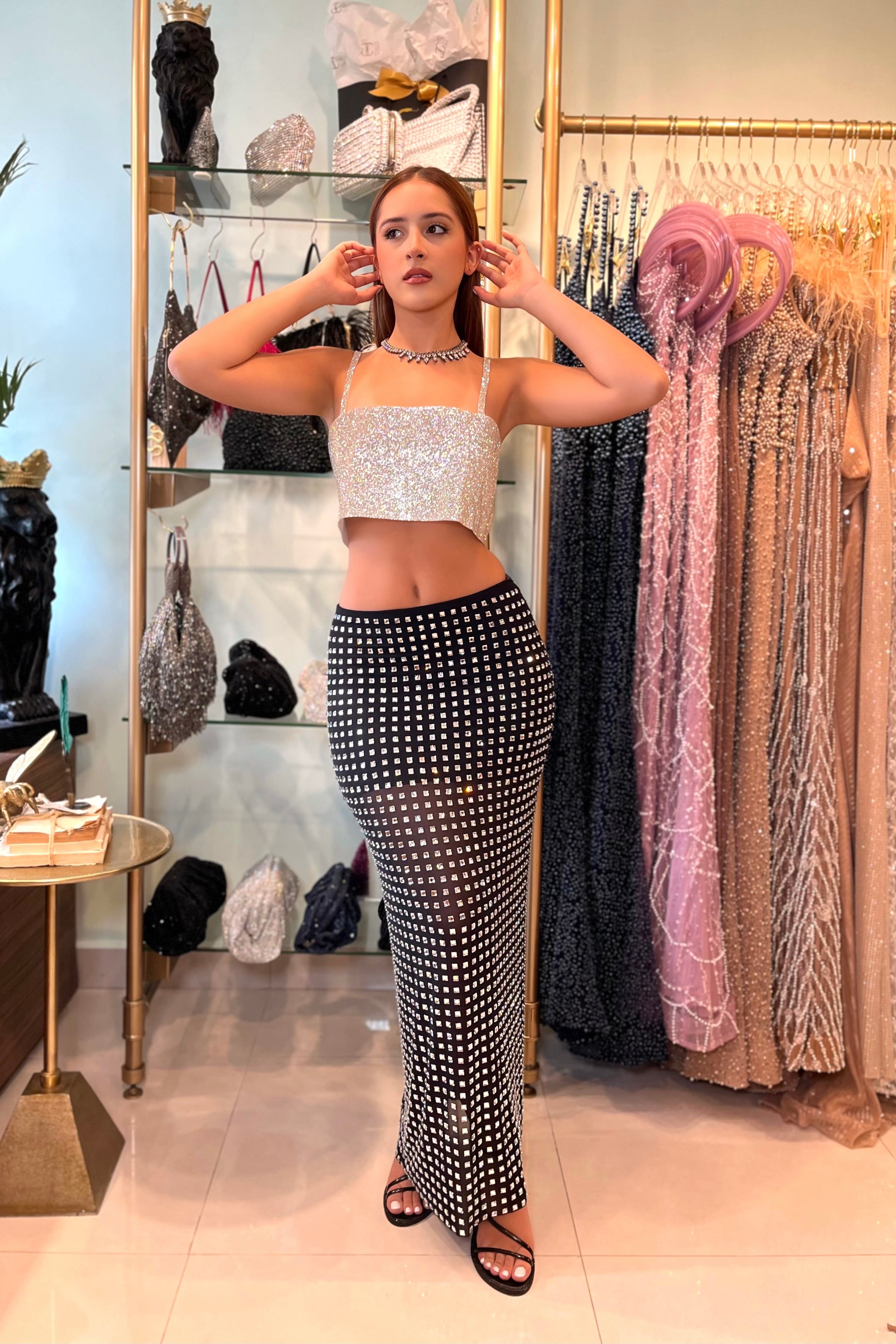 RHEA RHINESTONE SKIRT