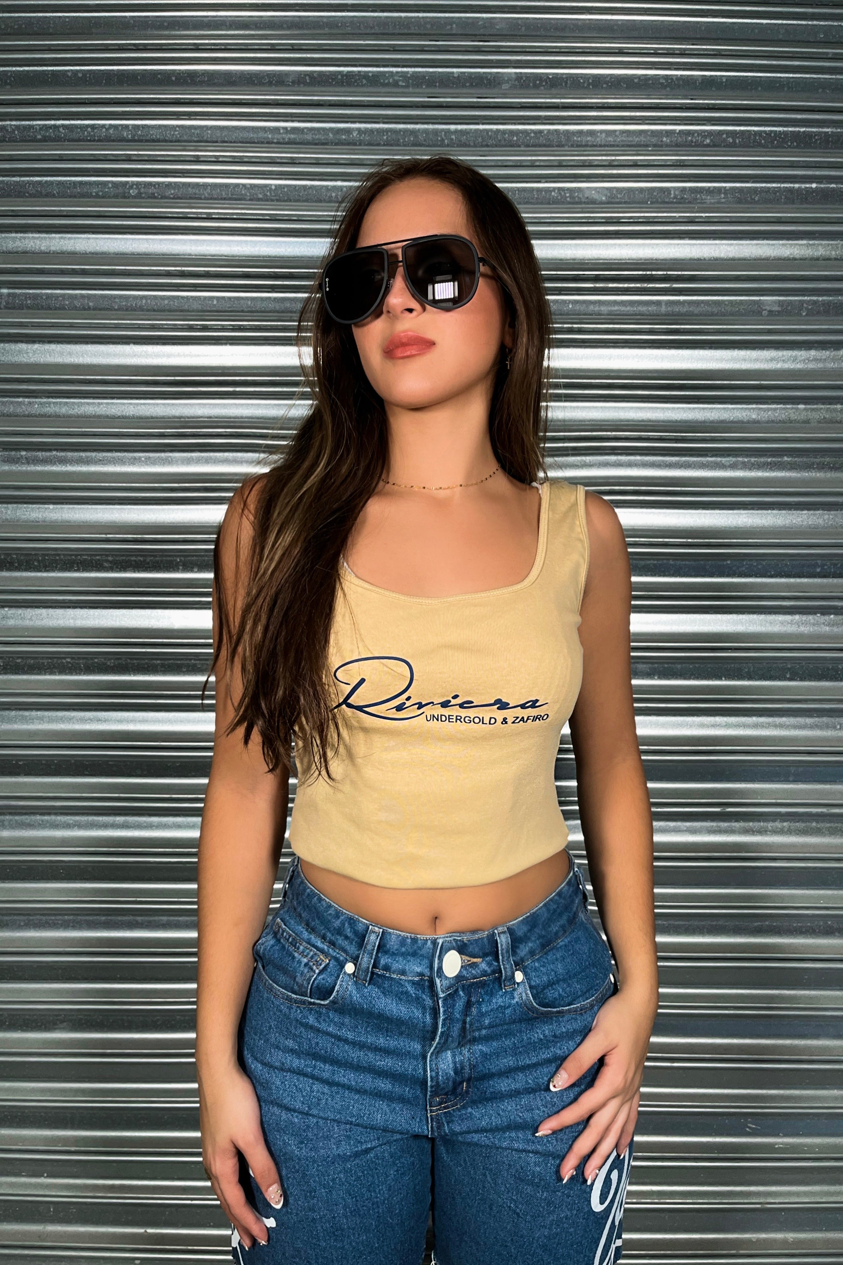 W RIVIERA BASIC RIBBED TANK TOP CREAM