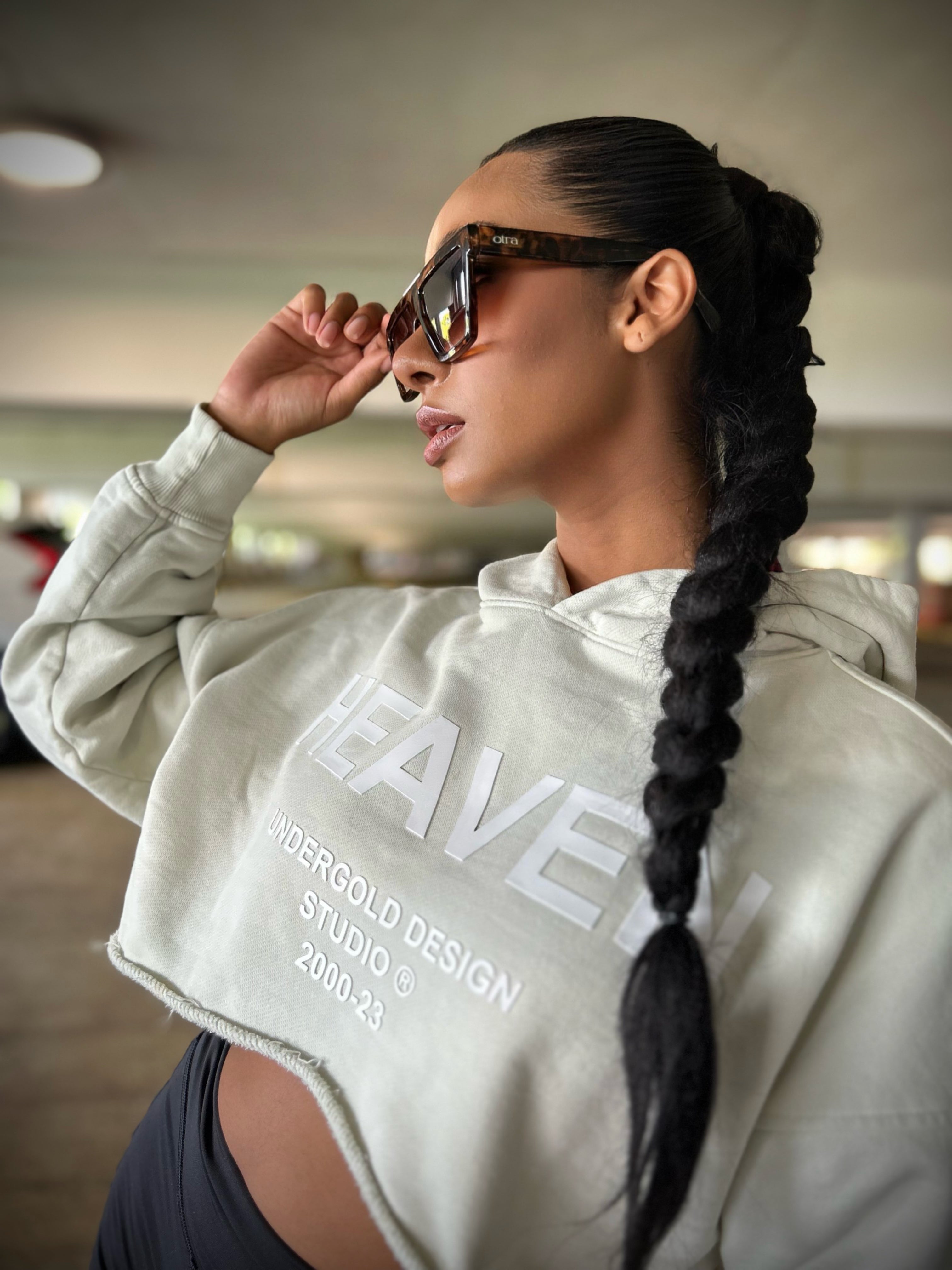 HEAVEN CROPPED HOODIE UNDERGOLD