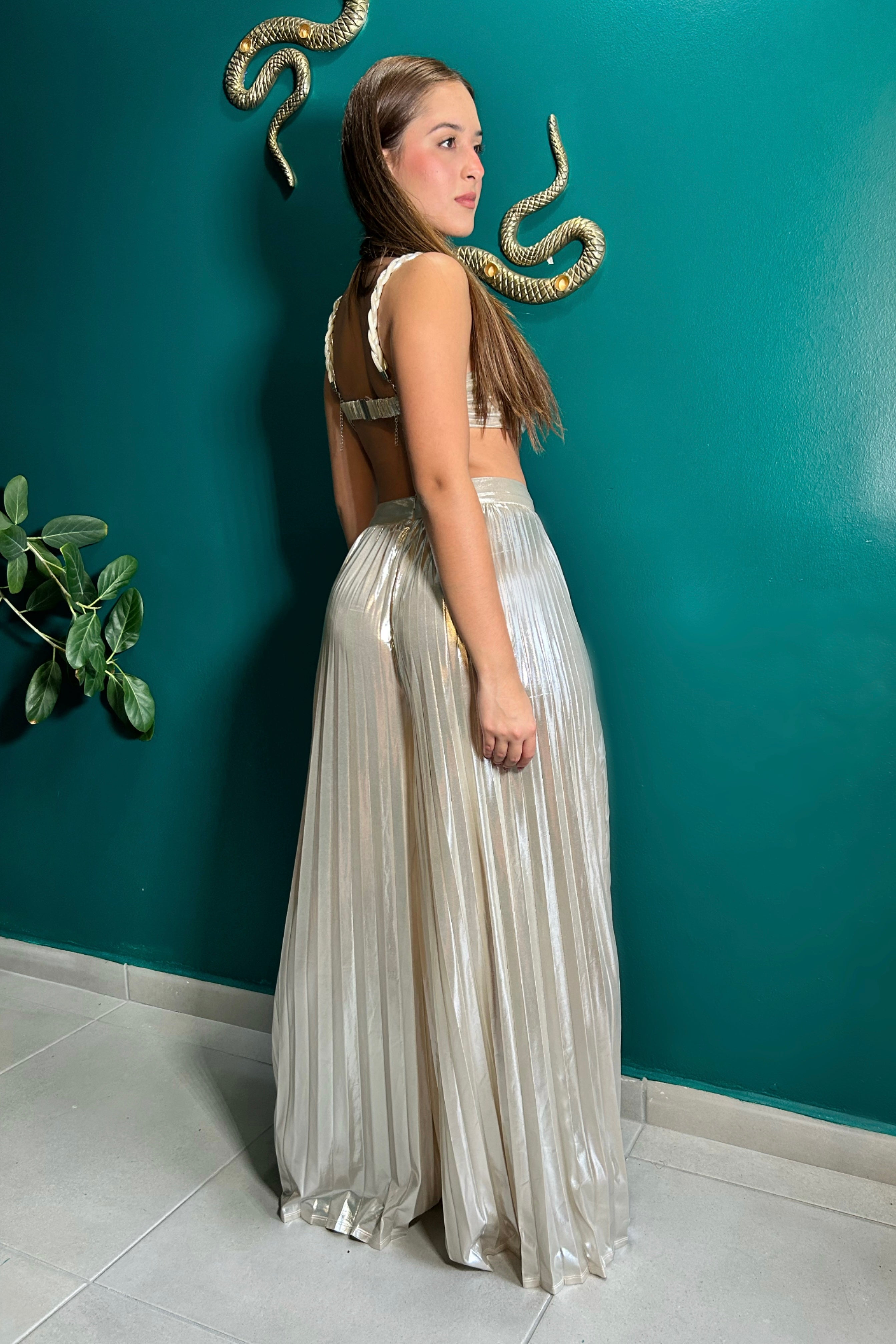 SAMANTHA PALAZZO METALIC SET