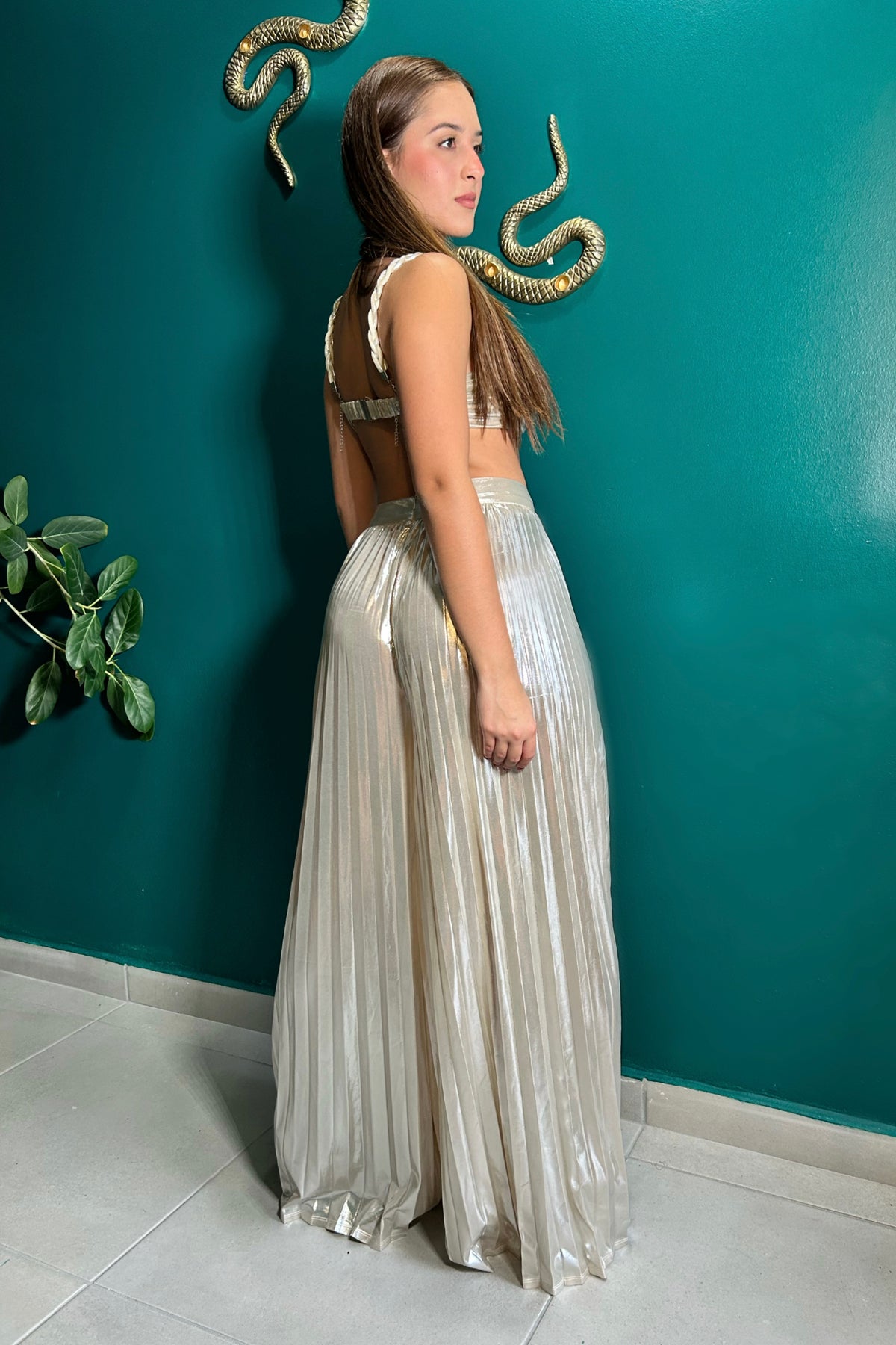 SAMANTHA PALAZZO METALIC SET