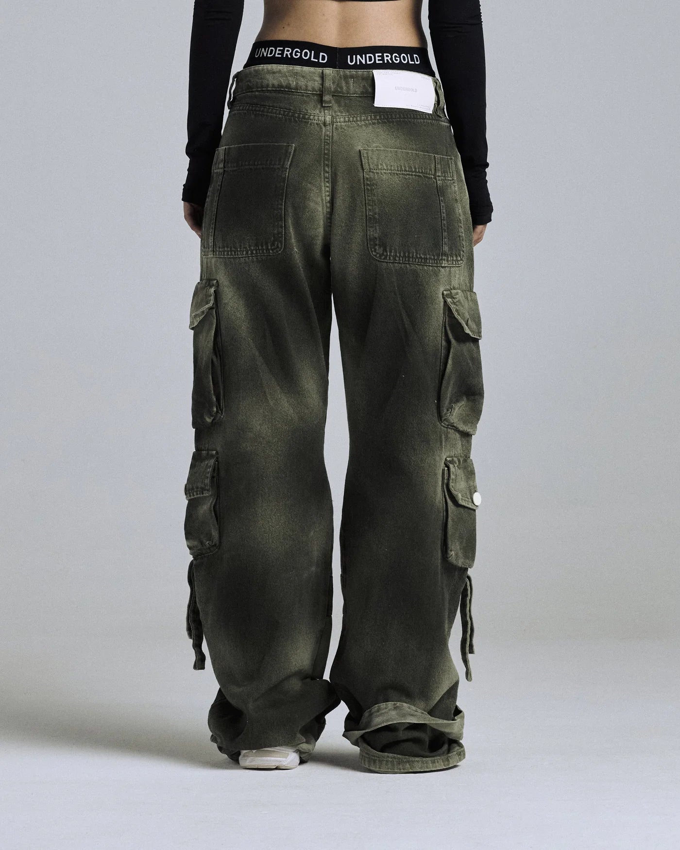 W BASIC MULTI-POCKET CARGO JEAN WASHED GREEN
