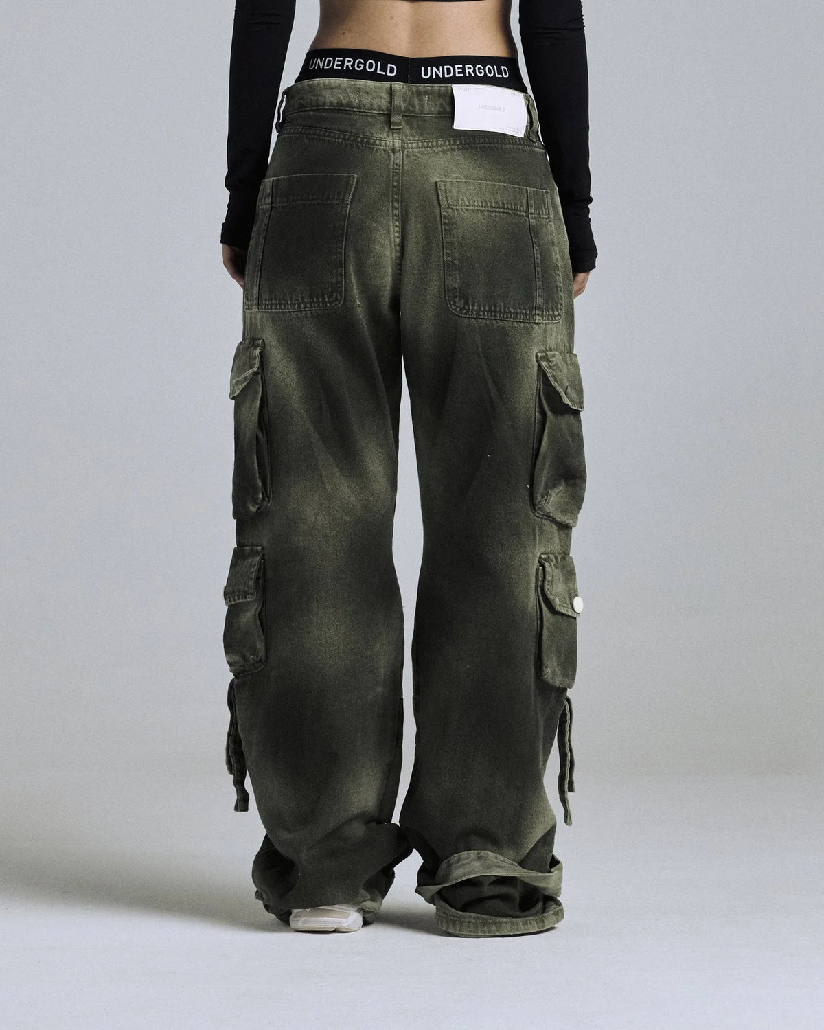 W BASIC MULTI-POCKET CARGO JEAN WASHED GREEN