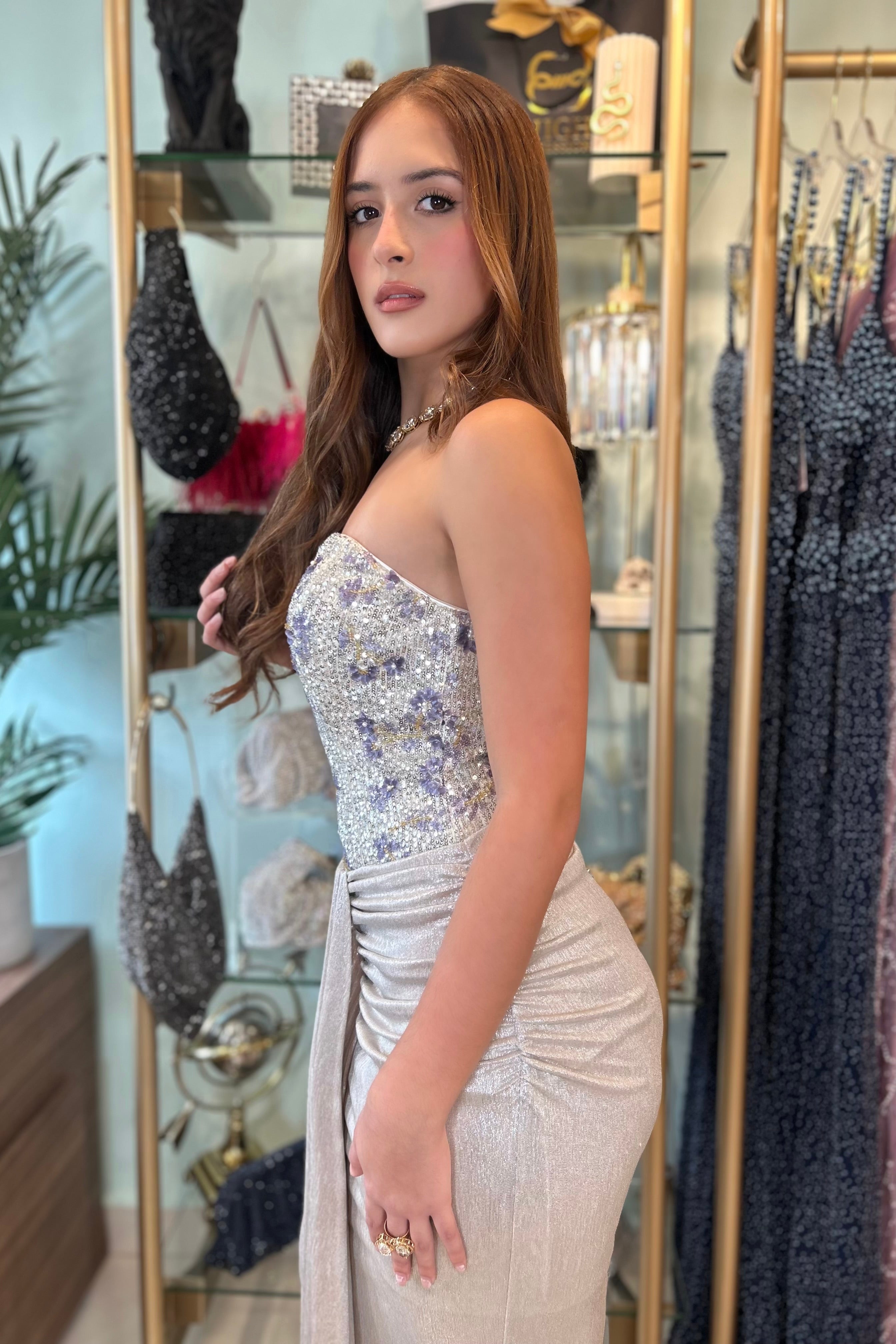 BETTY FLORAL SEQUINED BODYSUIT