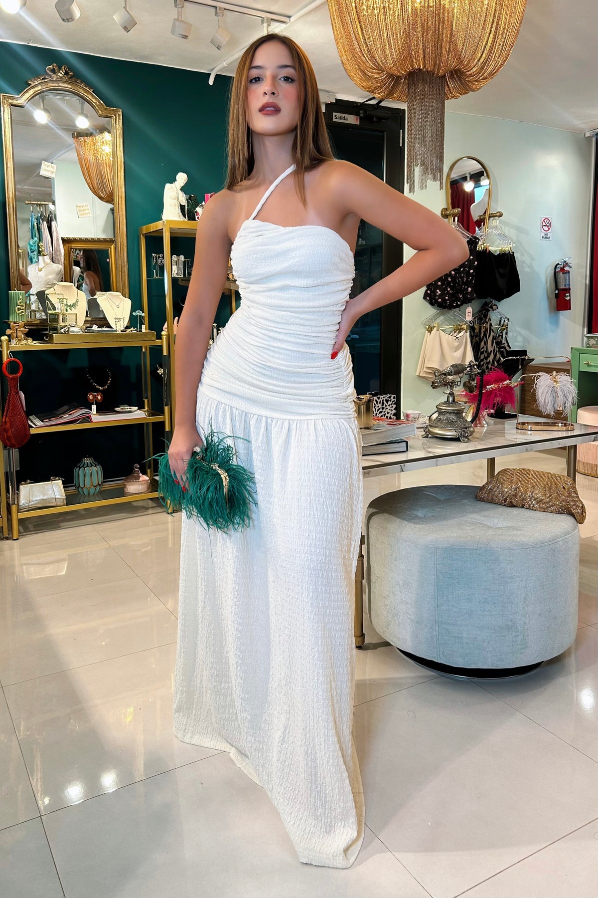 LUNÉA MAXI ASIMETRICAL OFF SHOULDER