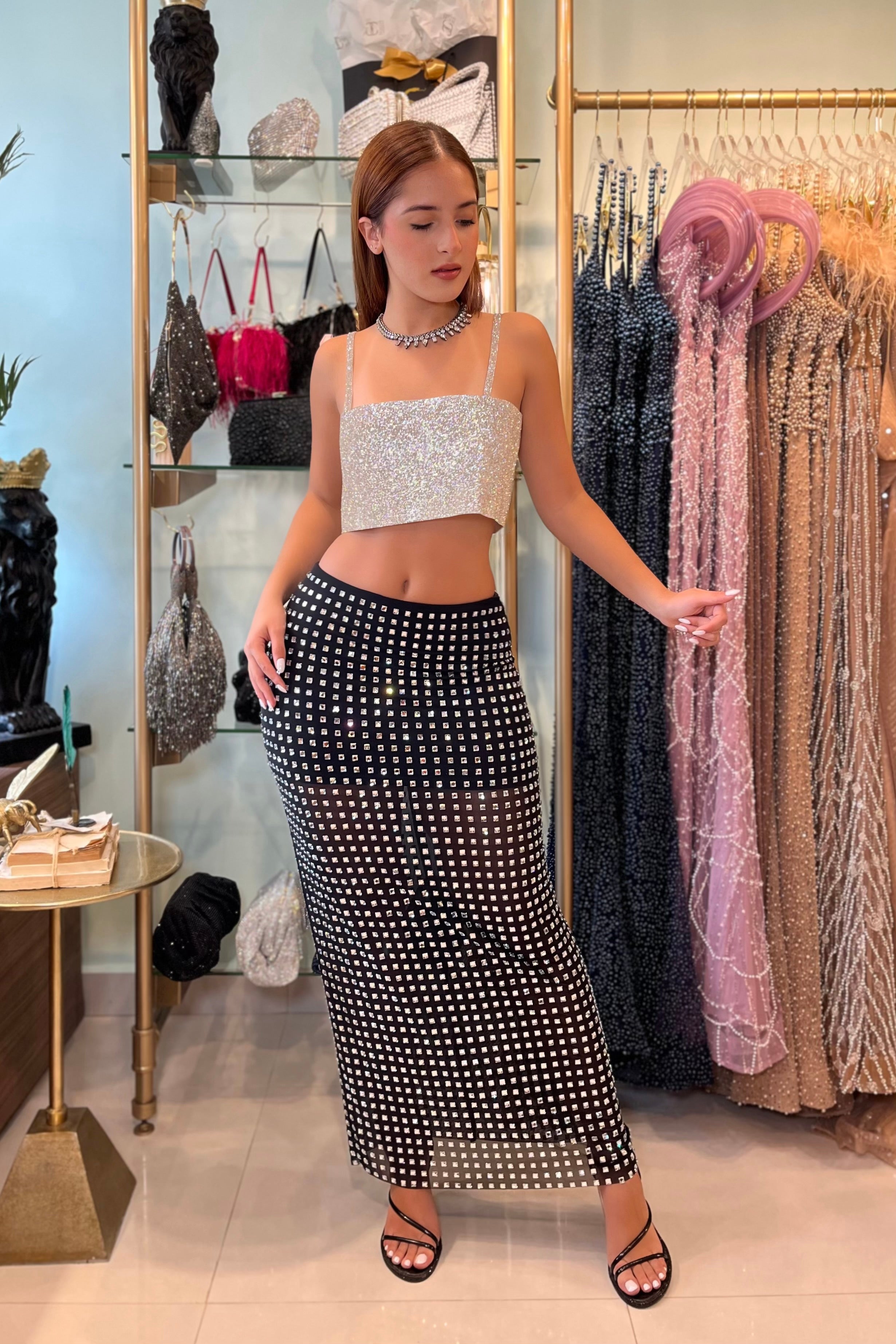 RHEA RHINESTONE SKIRT
