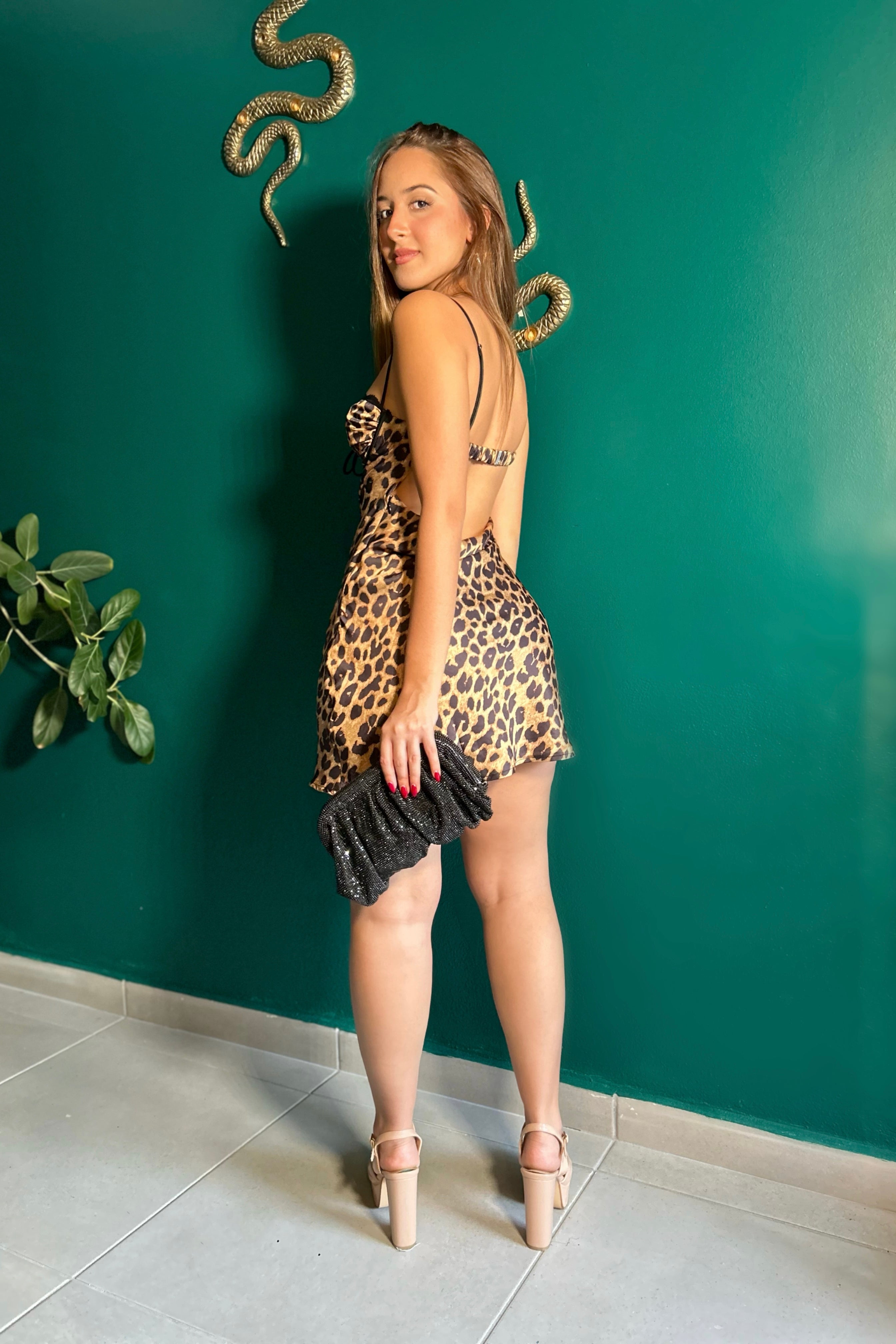 CLAU LEOPARD MINI DRESS