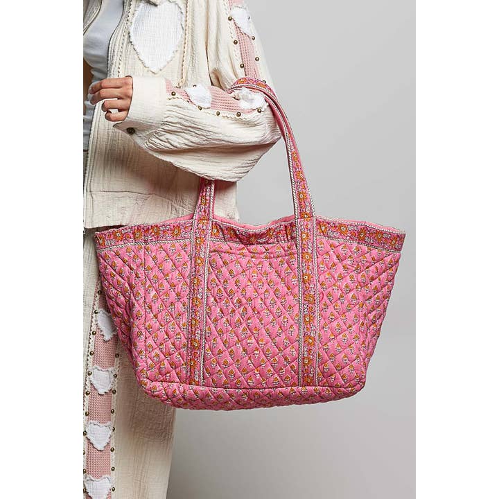 BOHEMIAN FLORAL PRINT TOTE BAG