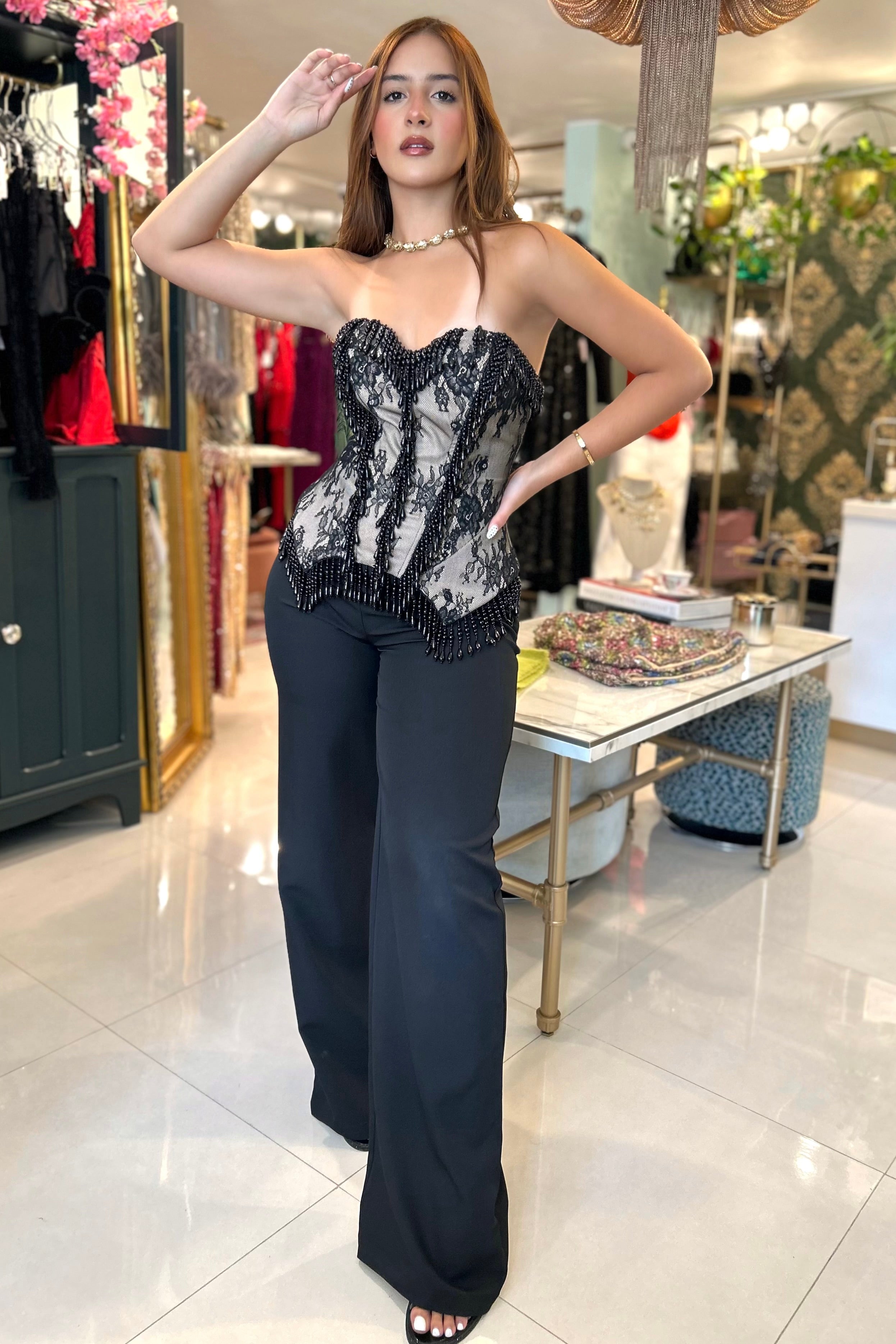 MARYLEE VINTAGE BEADED PANT SET