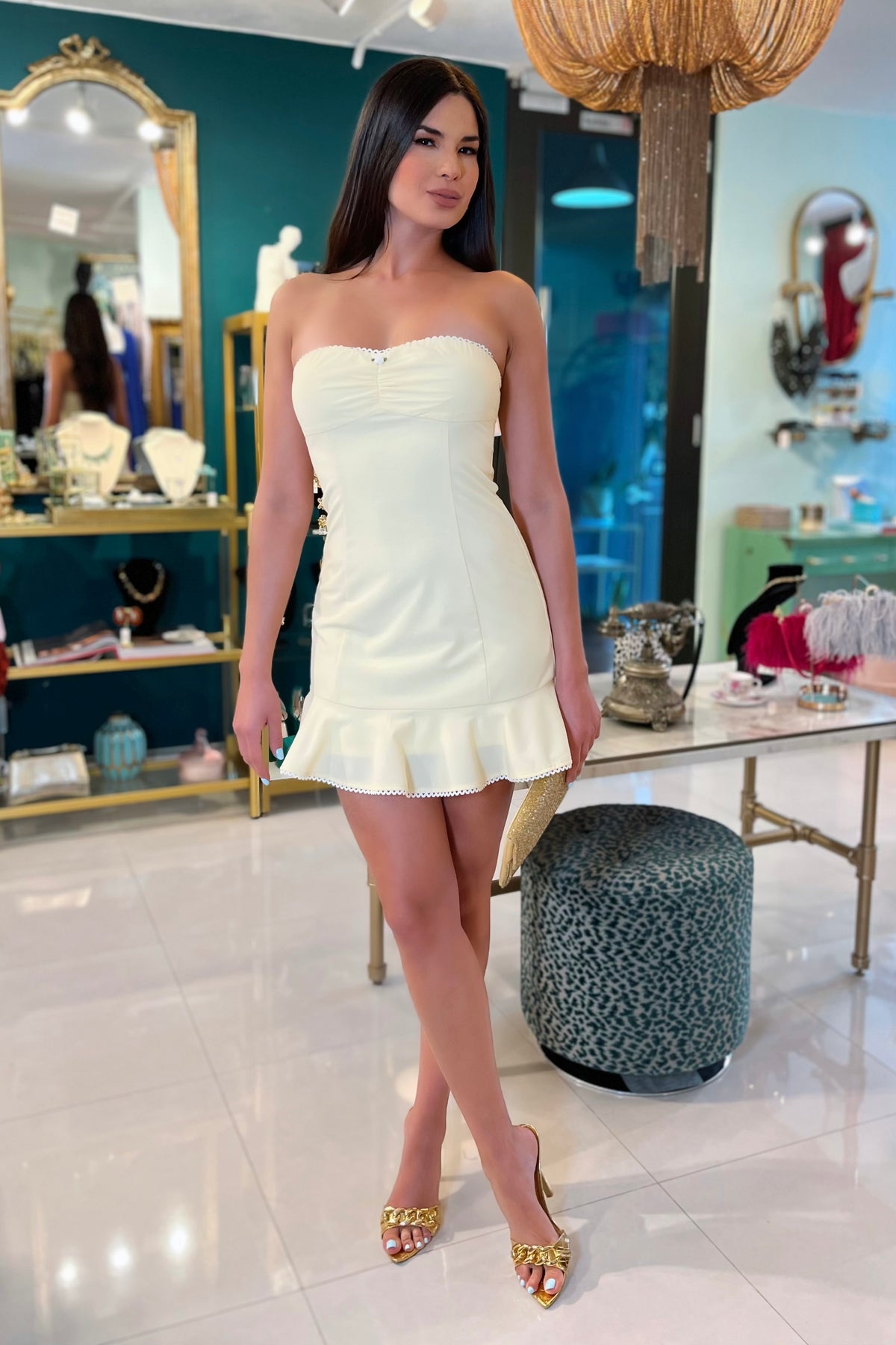 VAYLA BLOOM STRAPPLES MINI DRESS