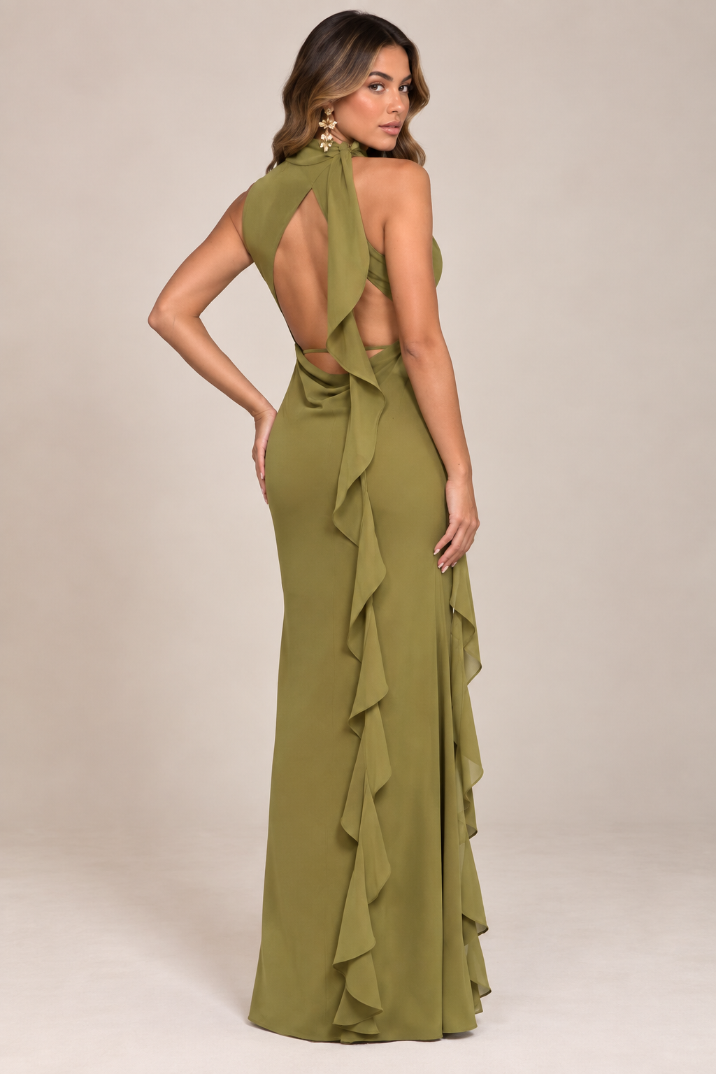 ZAVANI CHARTREUSE FORMAL DRESS
