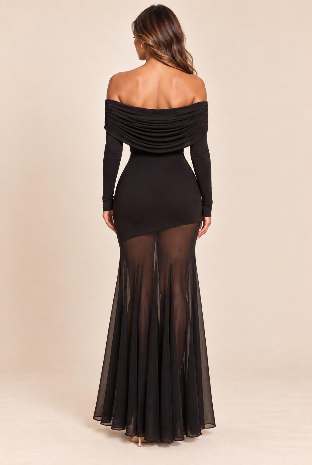 DORIS MESH DRESS IN BLACK