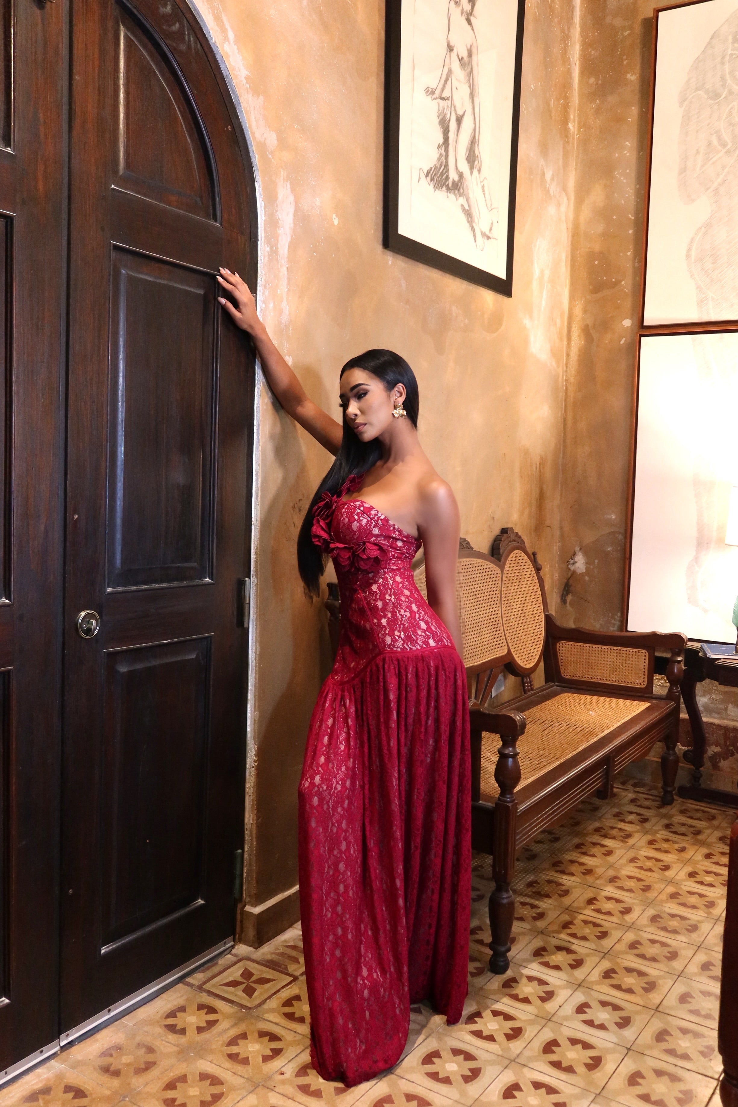 ACALIA BURGUNDY MAXY DRESS