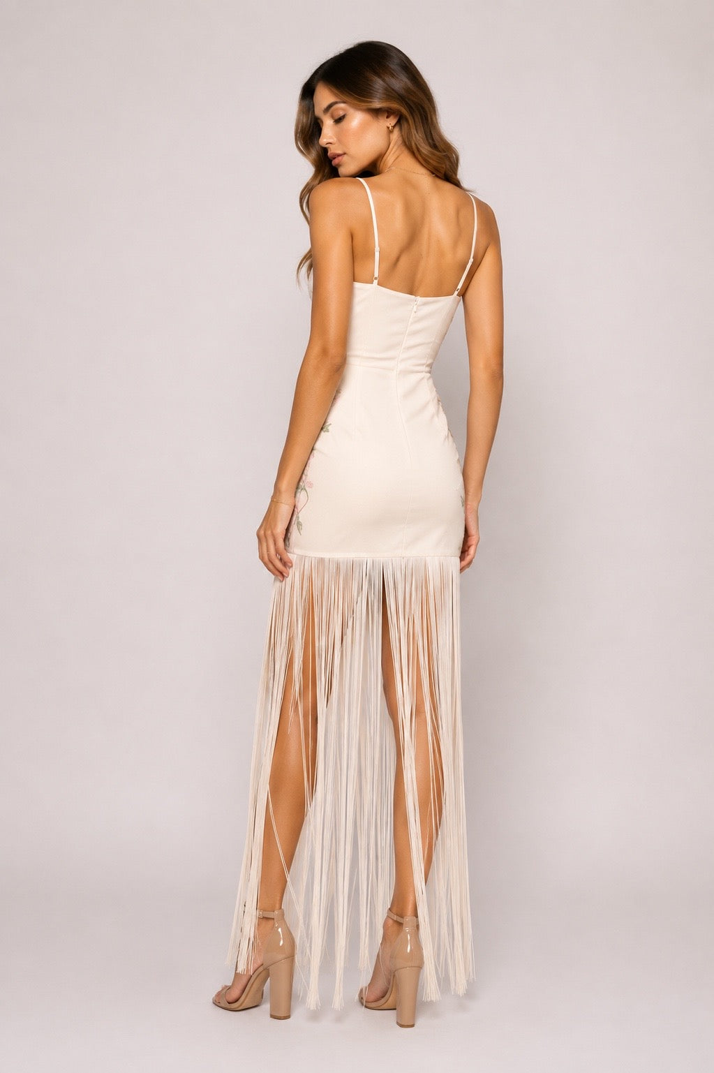 GAIA FLOWER FRINGE DRESS