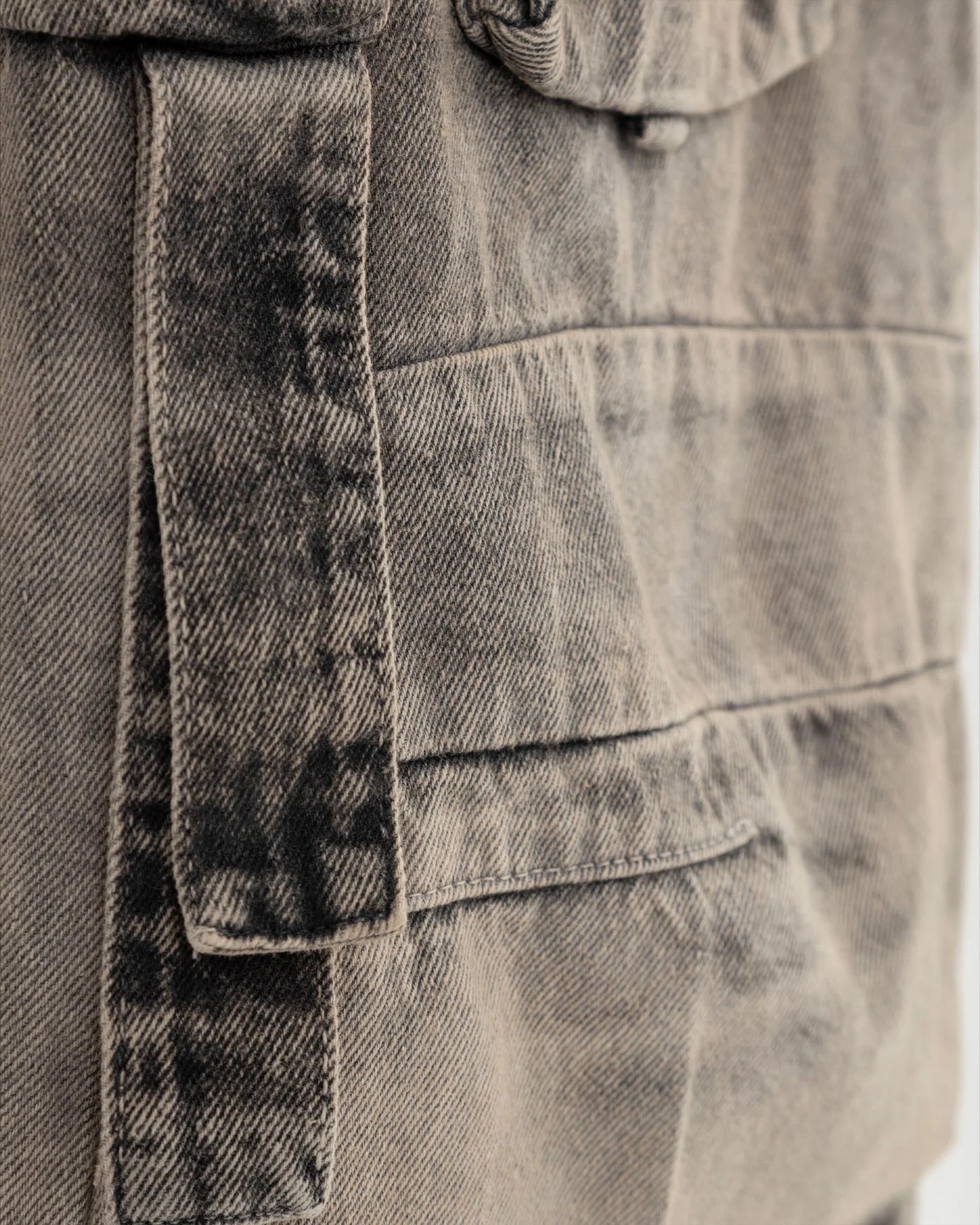 W BASIC MULTI-POCKET CARGO JEAN WASHED BROWN