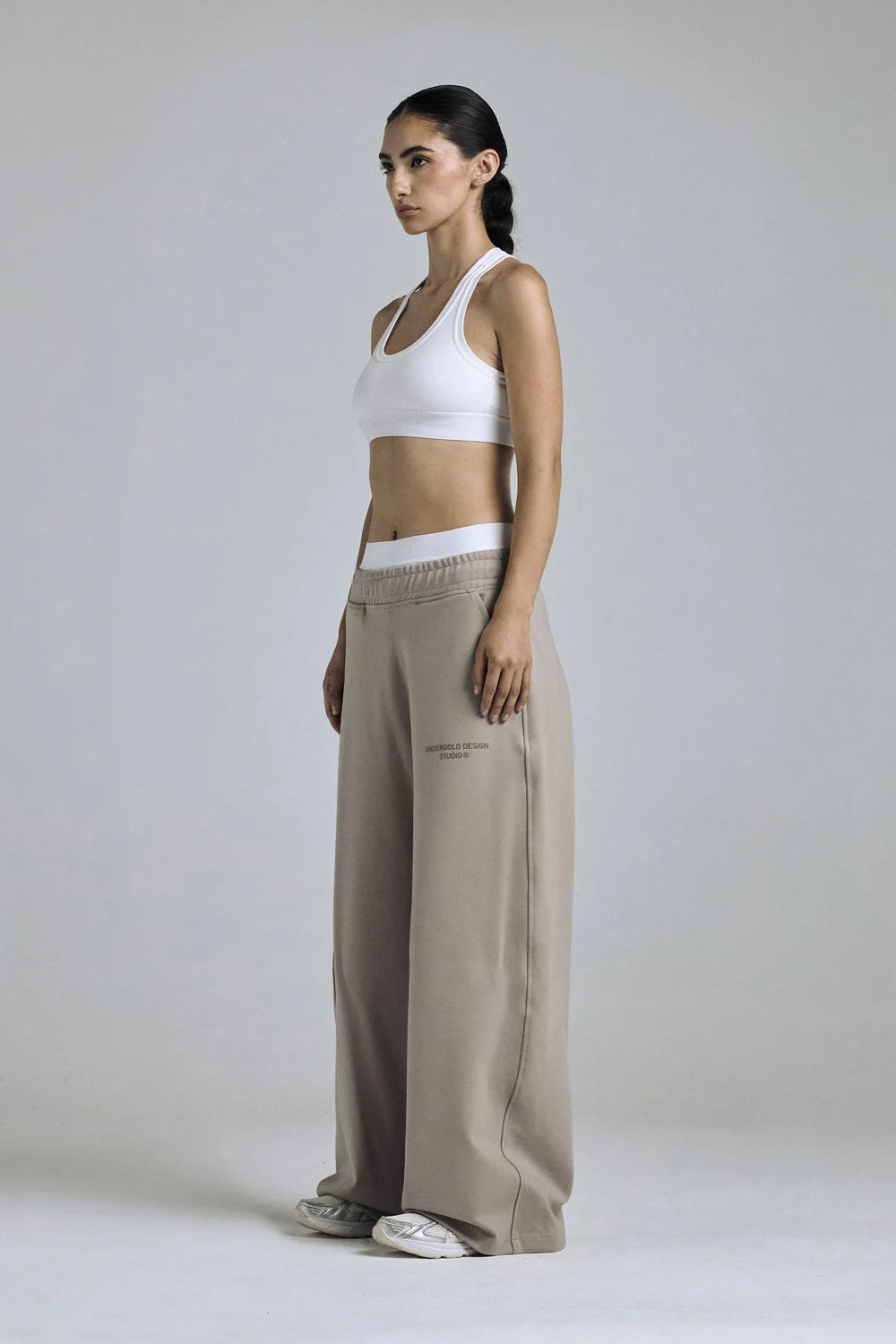 W BASIC WIDE STRAIGHTPANTS SAND