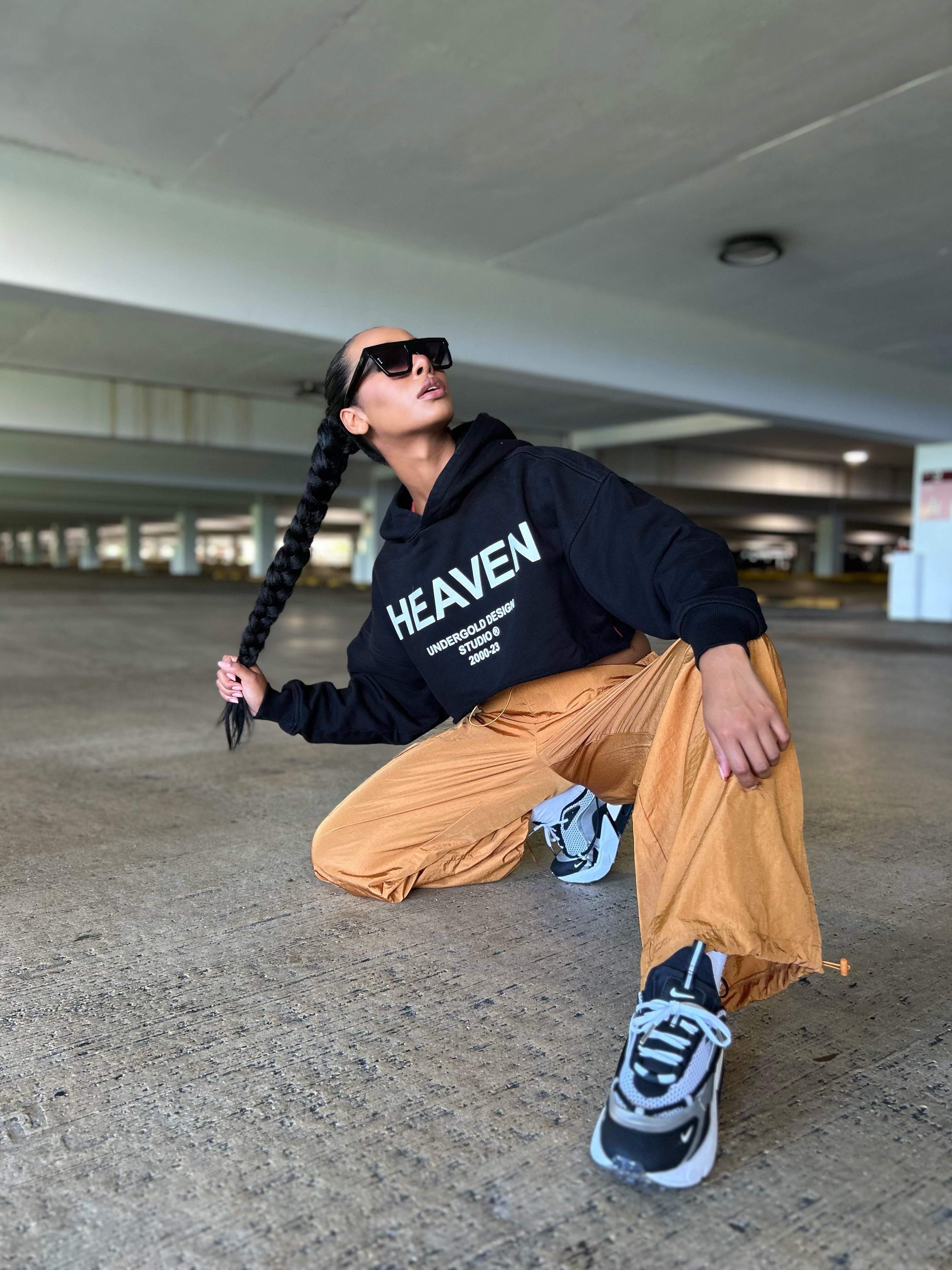 HEAVEN CROPPED HOODIE UNDERGOLD