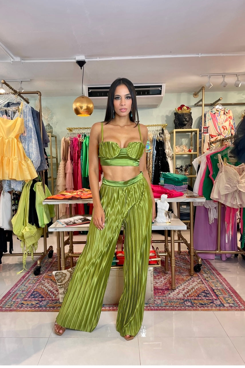 MARLA SATIN SET MOSS