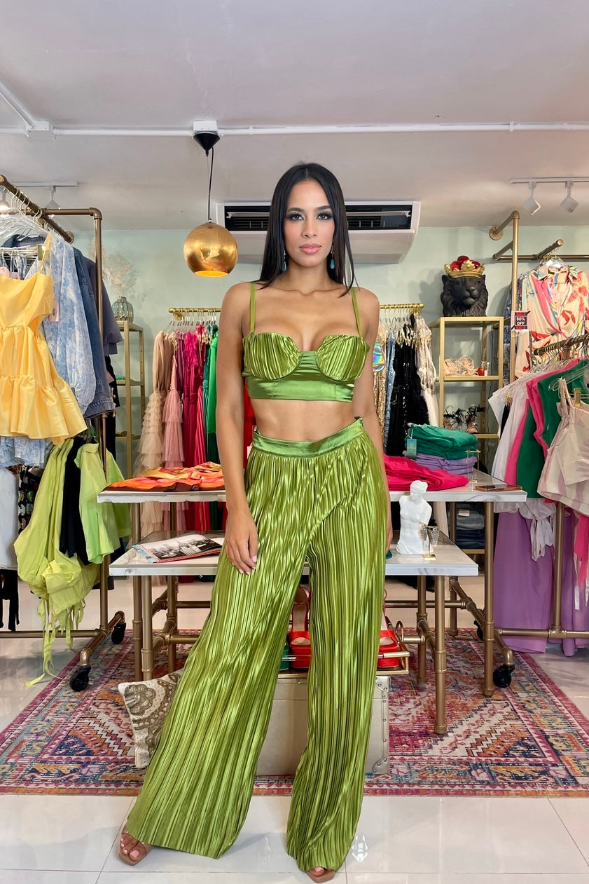 MARLA SATIN SET MOSS