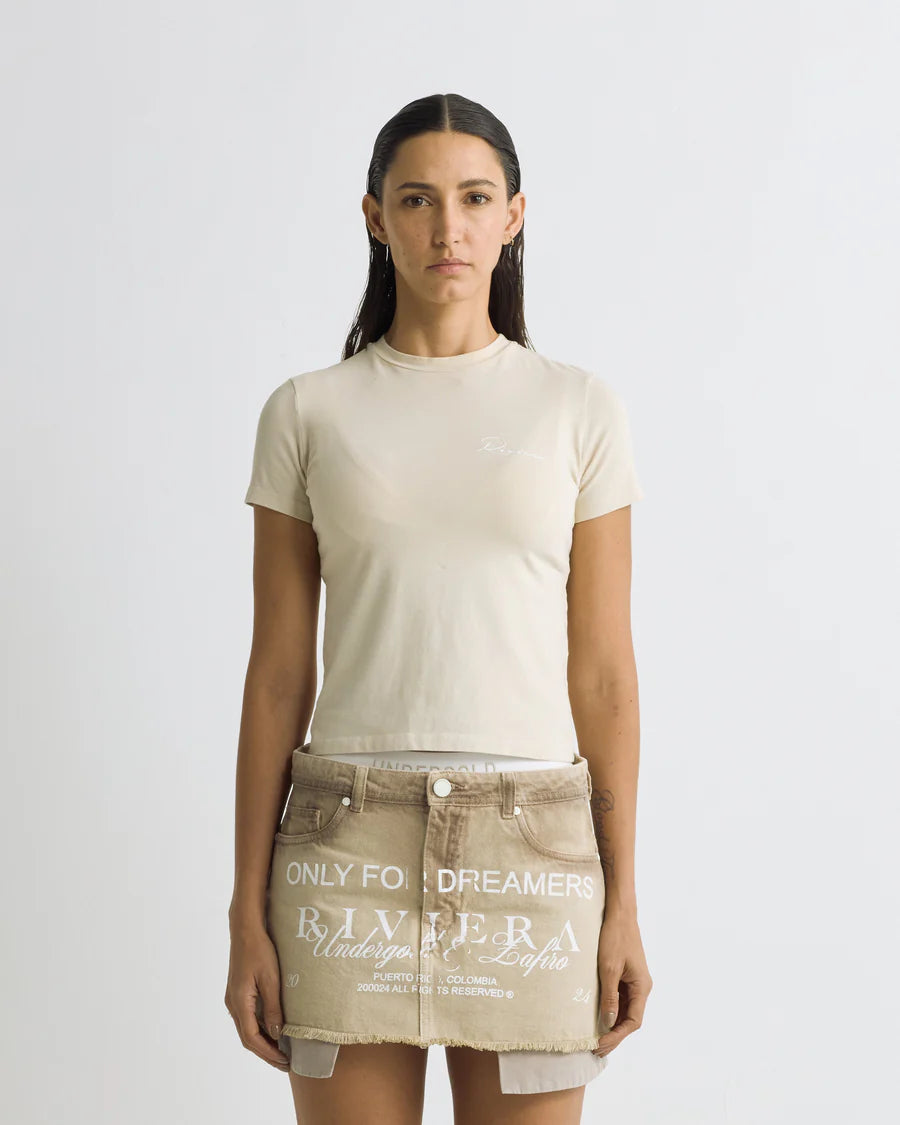 W RIVIERA BASIC LONG BABY TEE CREAM