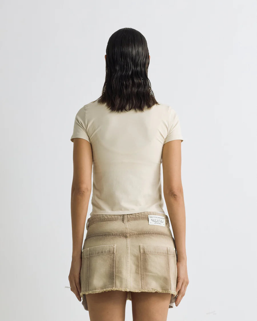 W RIVIERA BASIC LONG BABY TEE CREAM
