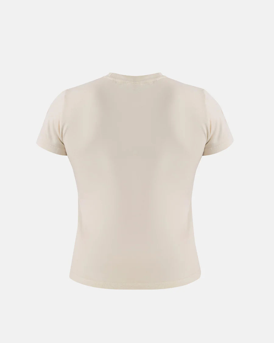 W RIVIERA BASIC LONG BABY TEE CREAM