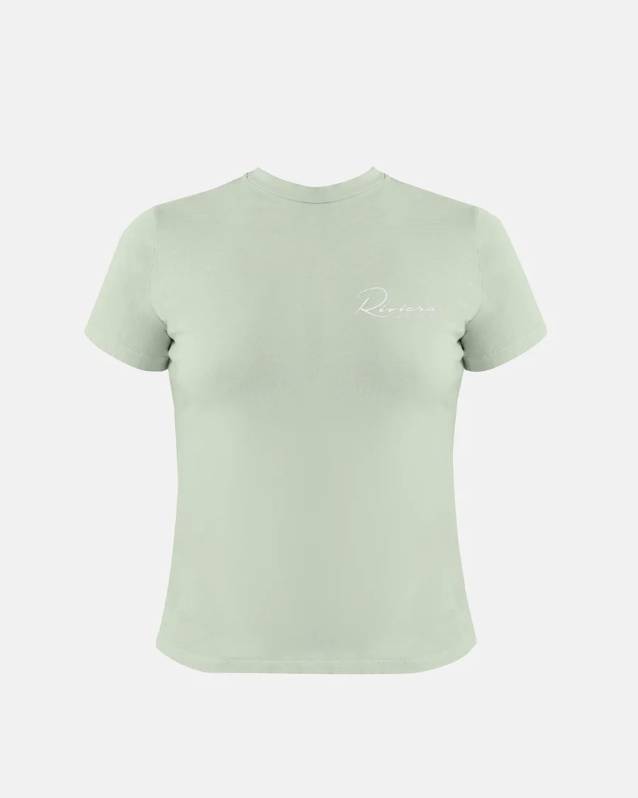 W RIVIERA BASIC LONG BABY TEE GREEN