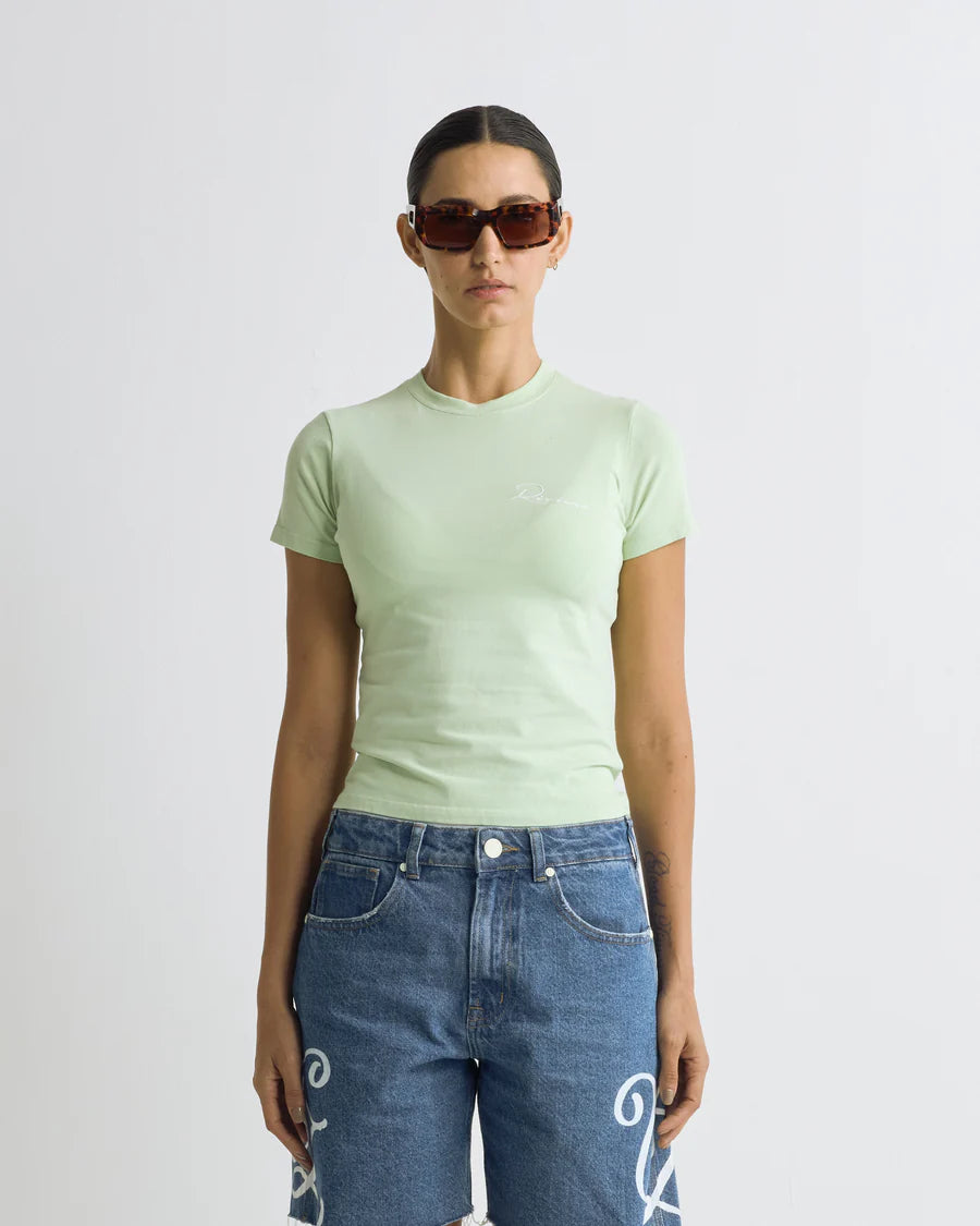 W RIVIERA BASIC LONG BABY TEE GREEN