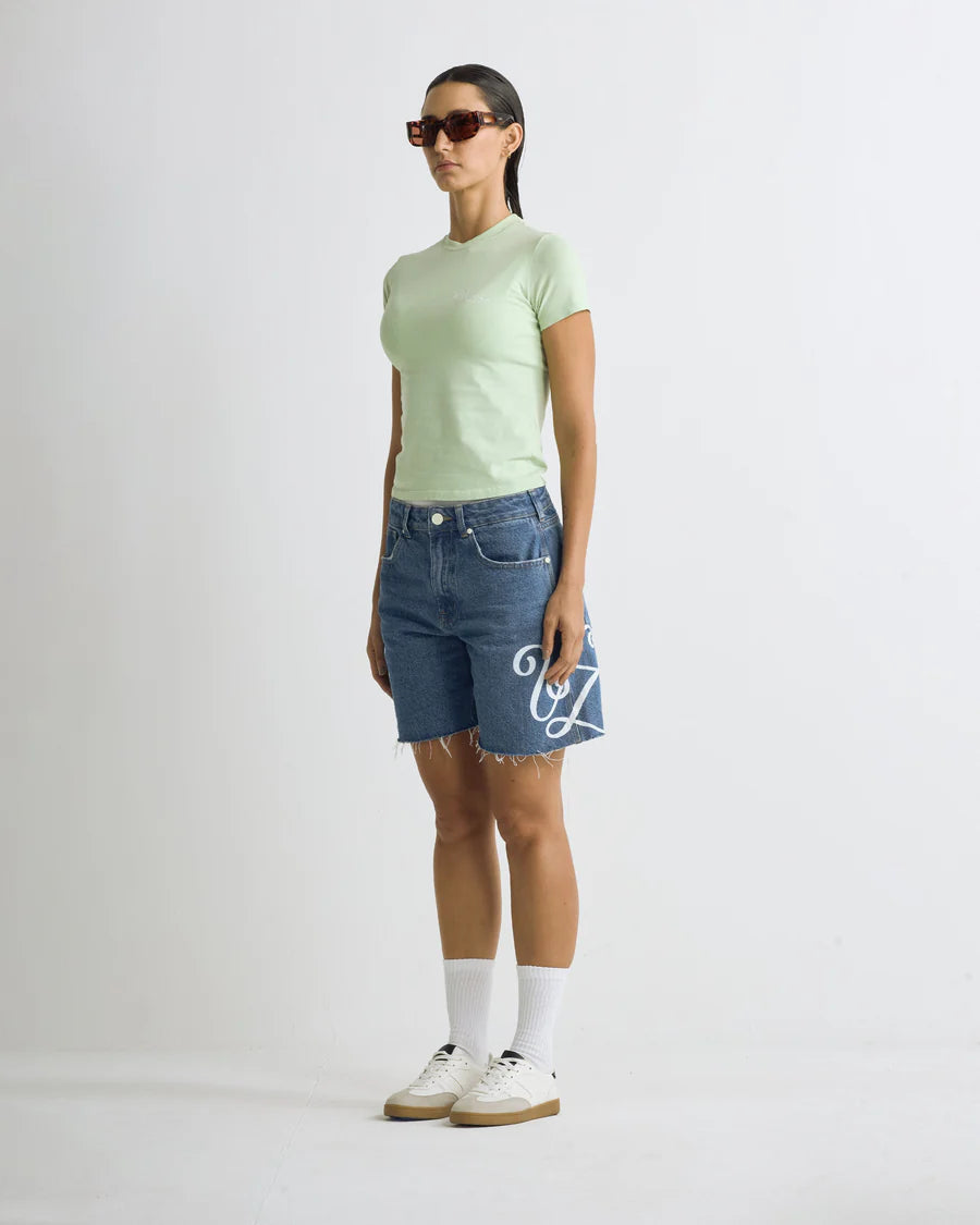 W RIVIERA BASIC LONG BABY TEE GREEN