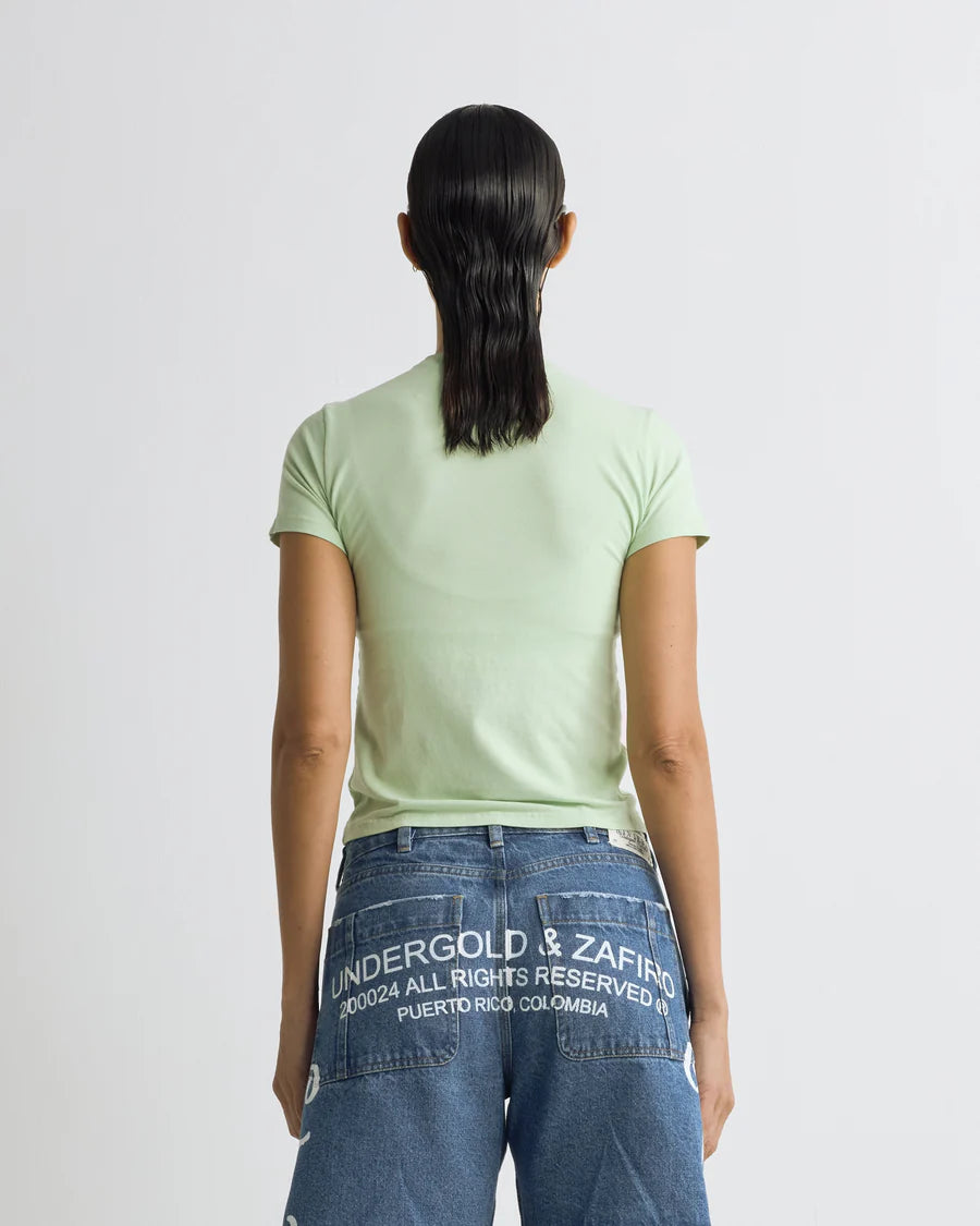W RIVIERA BASIC LONG BABY TEE GREEN