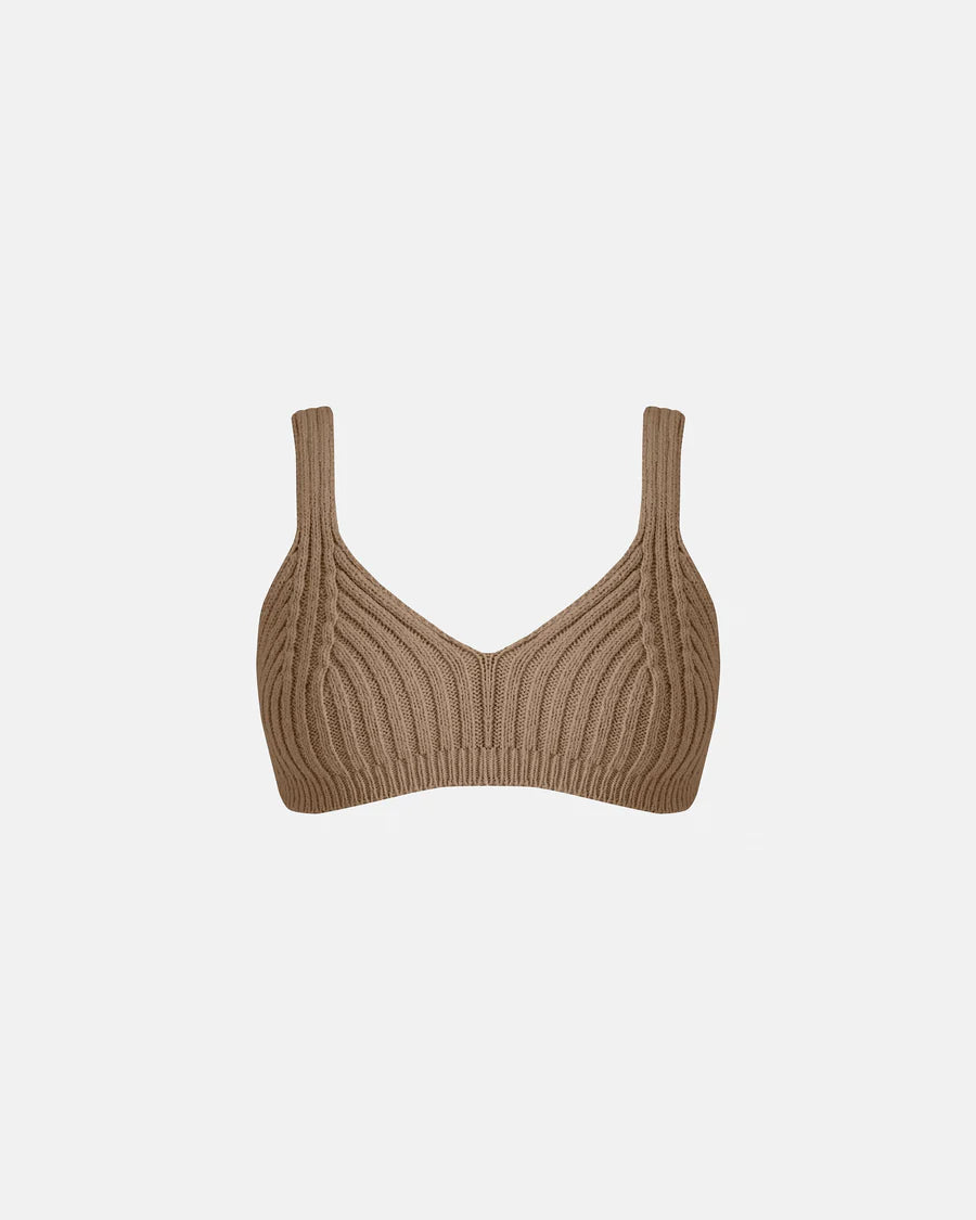 W RIVIERA TEXTURED KNIT COUP TOP CAMEL