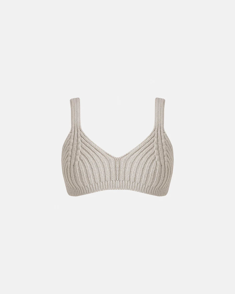 W RIVIERA TEXTURED KNIT COUP TOP CREAM