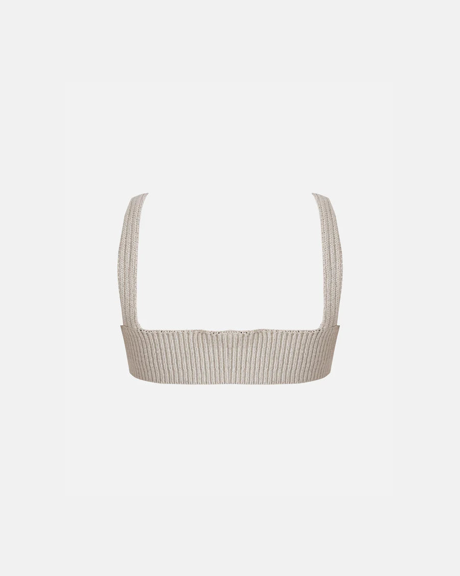 W RIVIERA TEXTURED KNIT COUP TOP CREAM