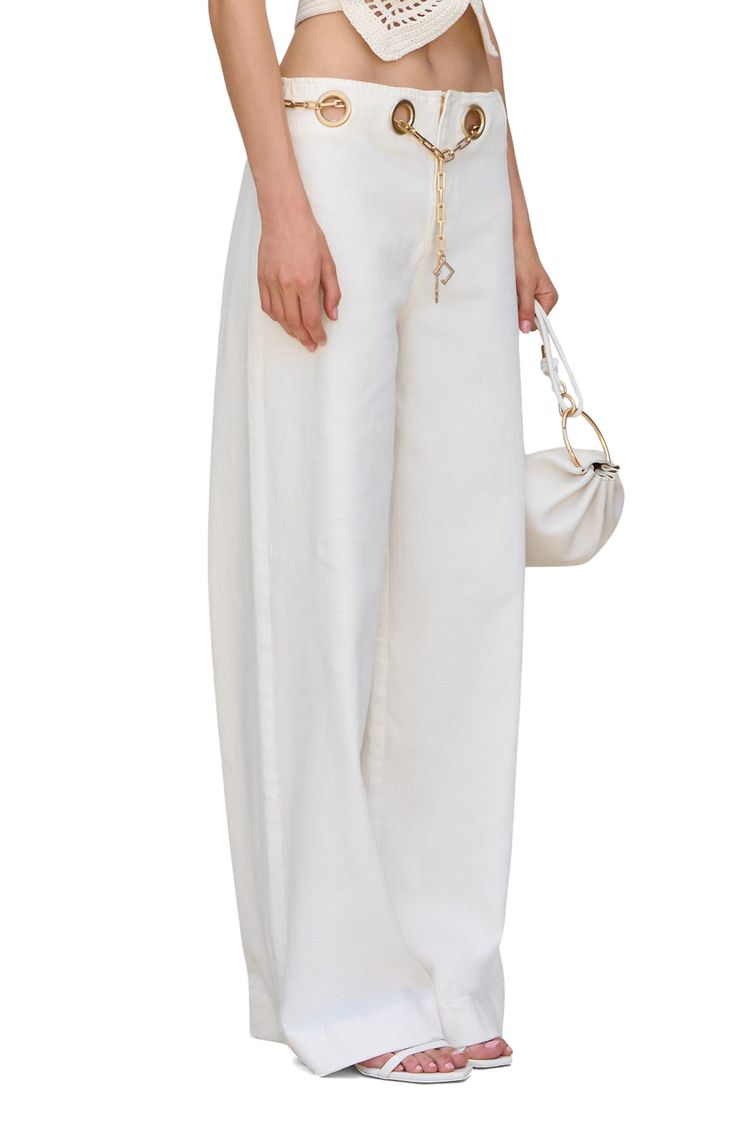 POLLY BELTED GROMMED PANTS
