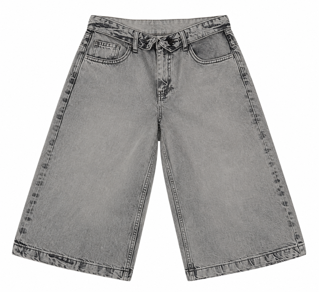 YOYO OPEN GREY WASH BERMUDA DENIM