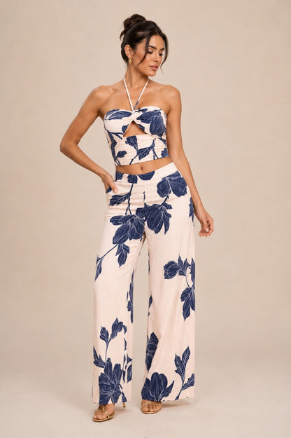 INDIGO CREAM PANT SET