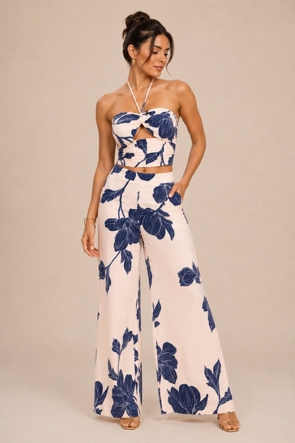 INDIGO CREAM PANT SET