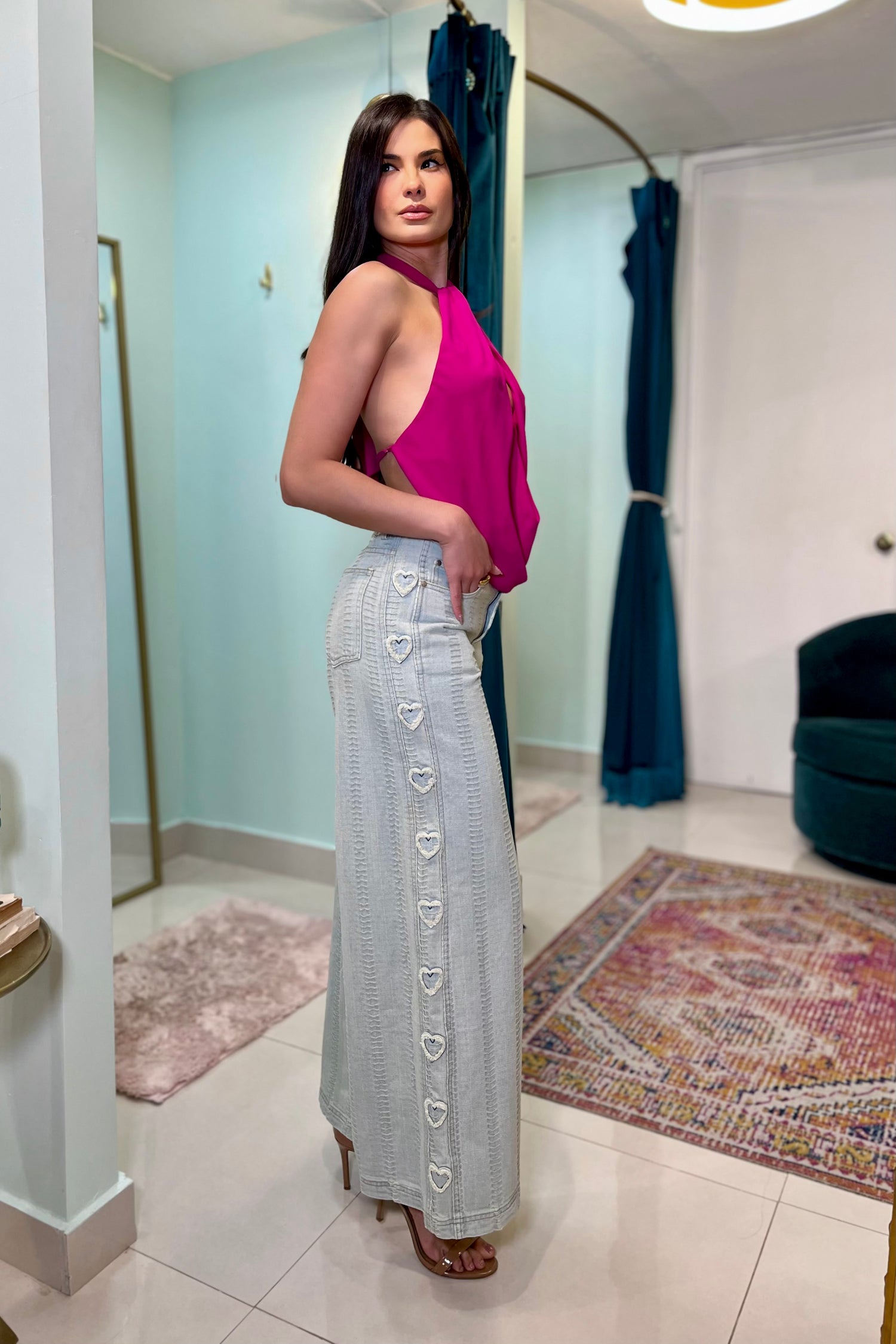 SAYLOR HEART PATCH PANTS