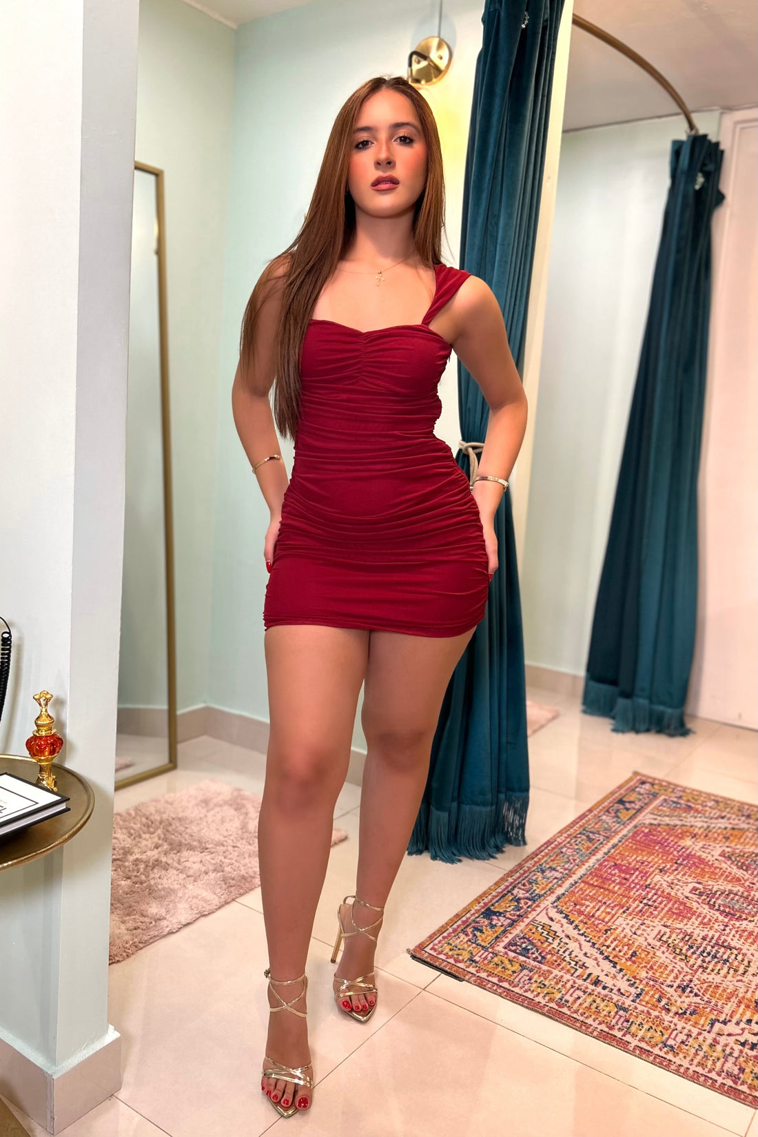 AERIS CRIMSON MINI DRESS