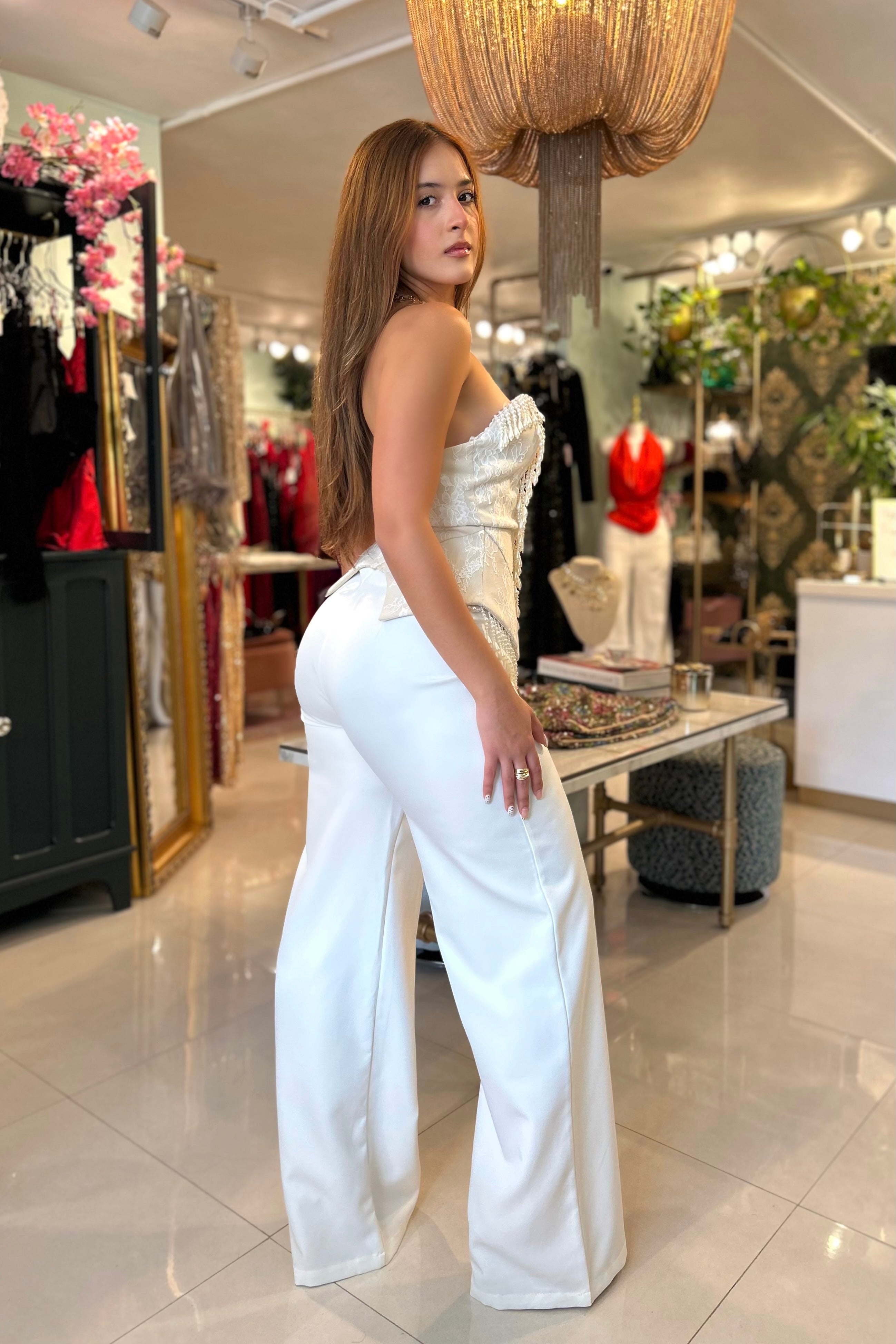 MARYLEE VINTAGE BEADED PANT SET