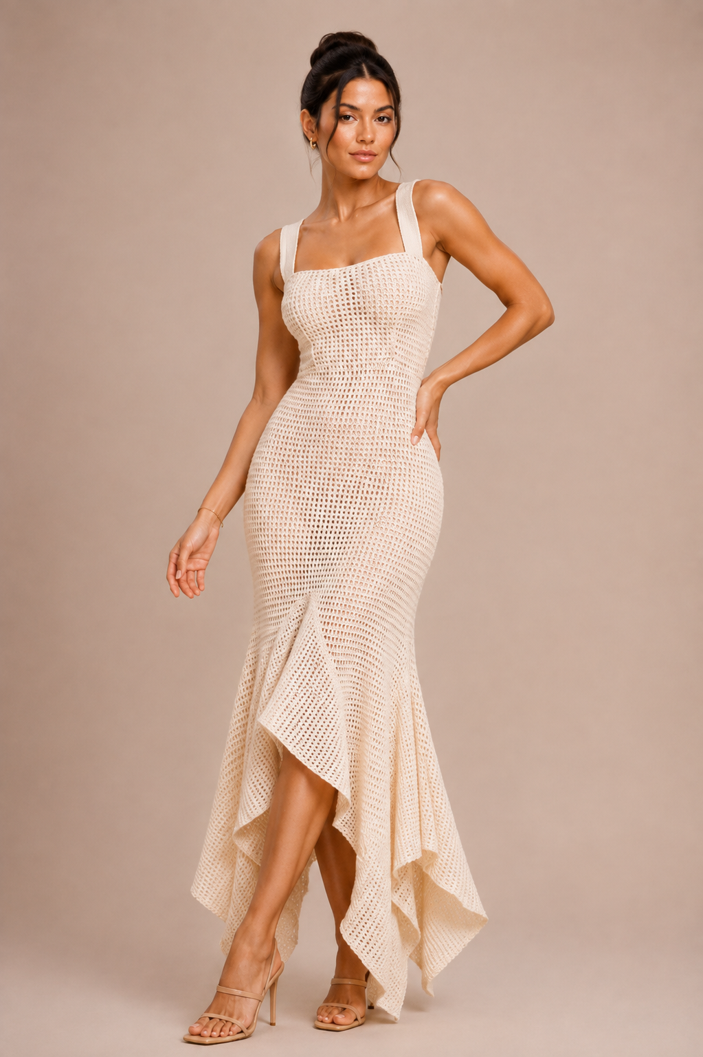 KENZA CROCHET MIDI DRESS