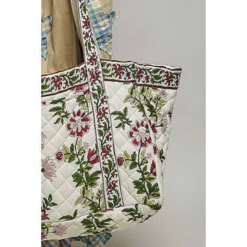BOHEMIAN FLORAL PRINT TOTE BAG