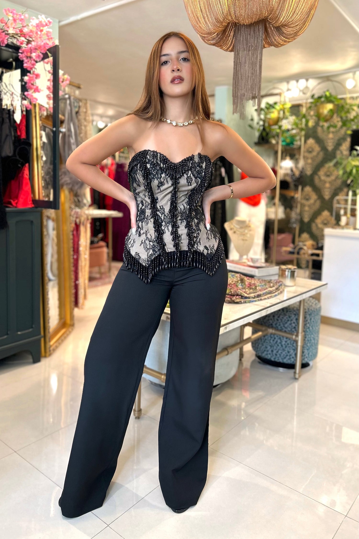 MARYLEE VINTAGE BEADED PANT SET