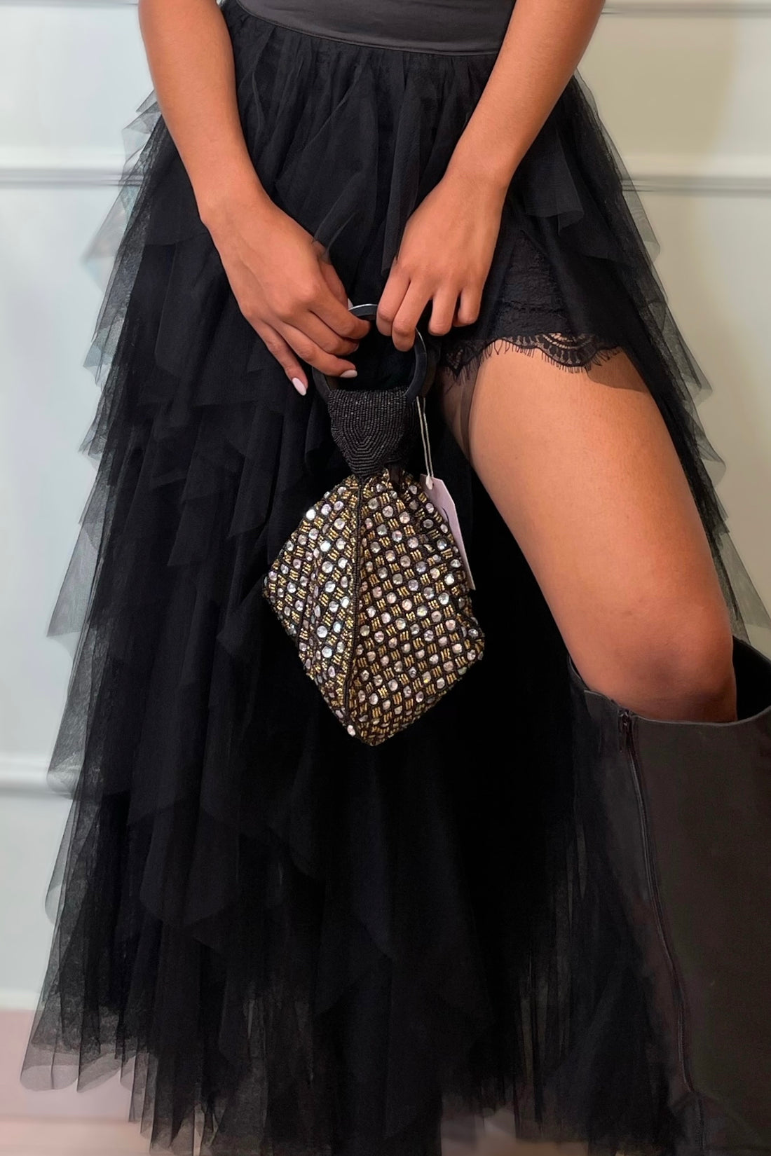 LUNA BLACK &amp; SILVER CRYSTAL