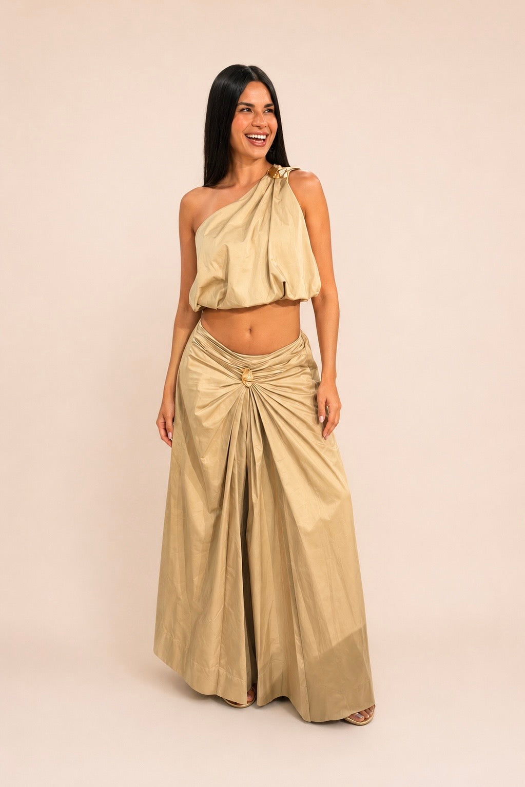 FAYE BUBBLE SAND SKIRT SET